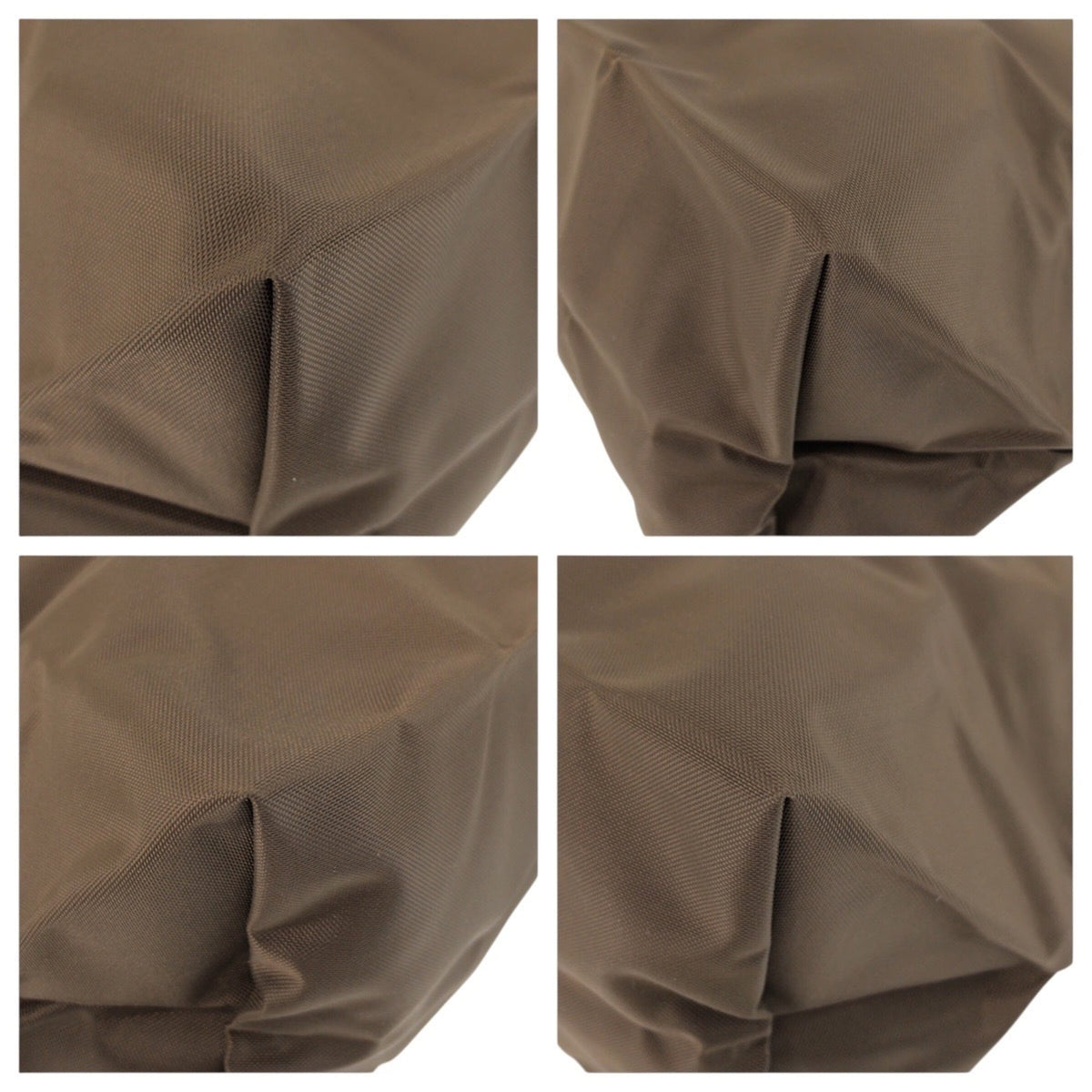 Longchamp Brown Khaki Nylon Leather Handbag Tote Bag (Pre-Owned)