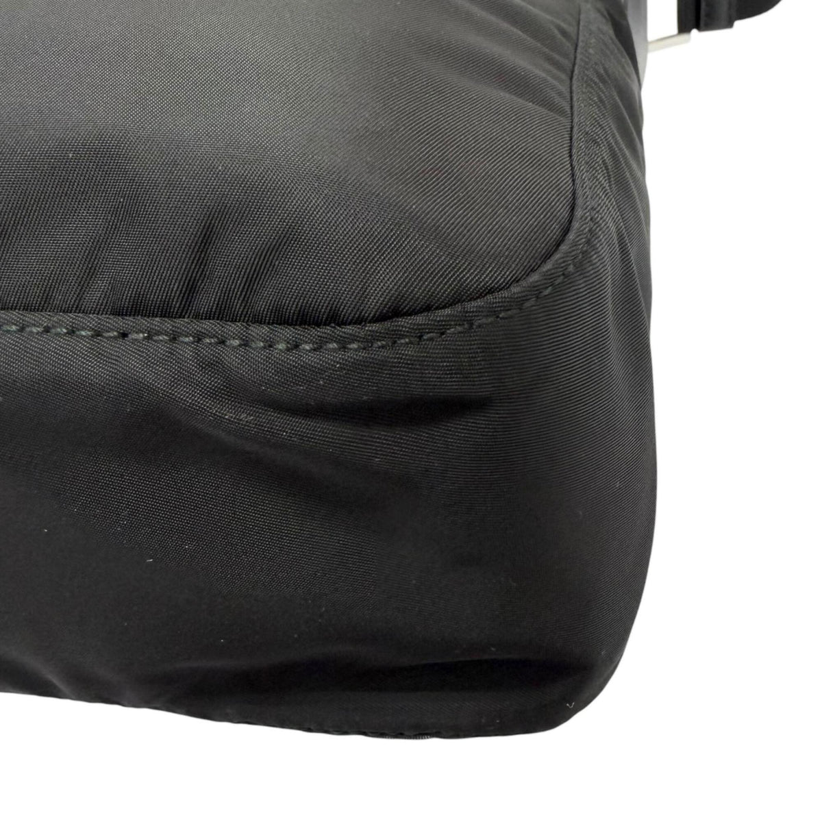 Prada Black Nylon Leather Pouch Shoulder Bag (Pre-Owned)