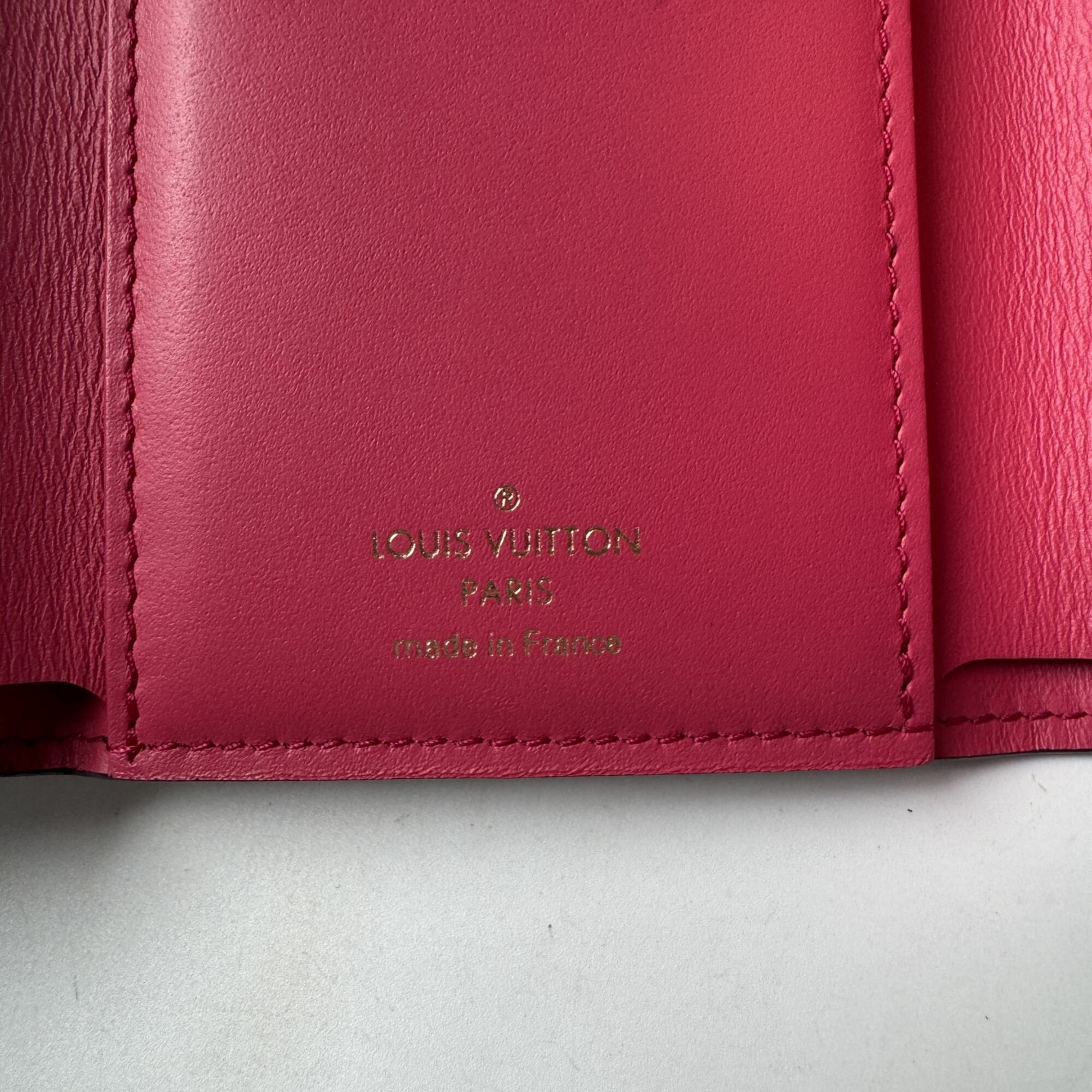 Louis Vuitton Black Hot Pink Leather Wallet (Tri-Fold) (Pre-Owned)