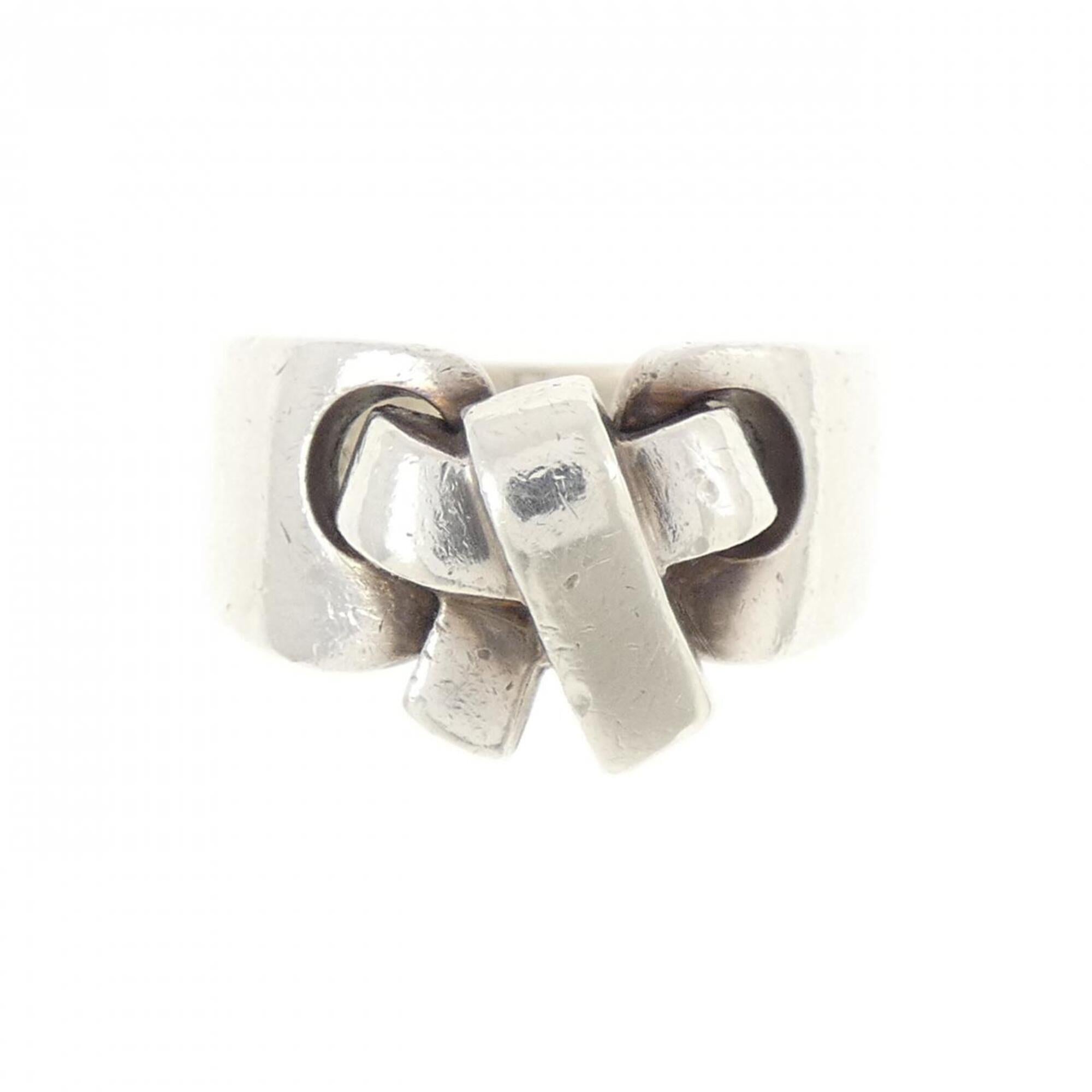 Hermes Silver Silver 925 Band Ring (Pre-Owned)