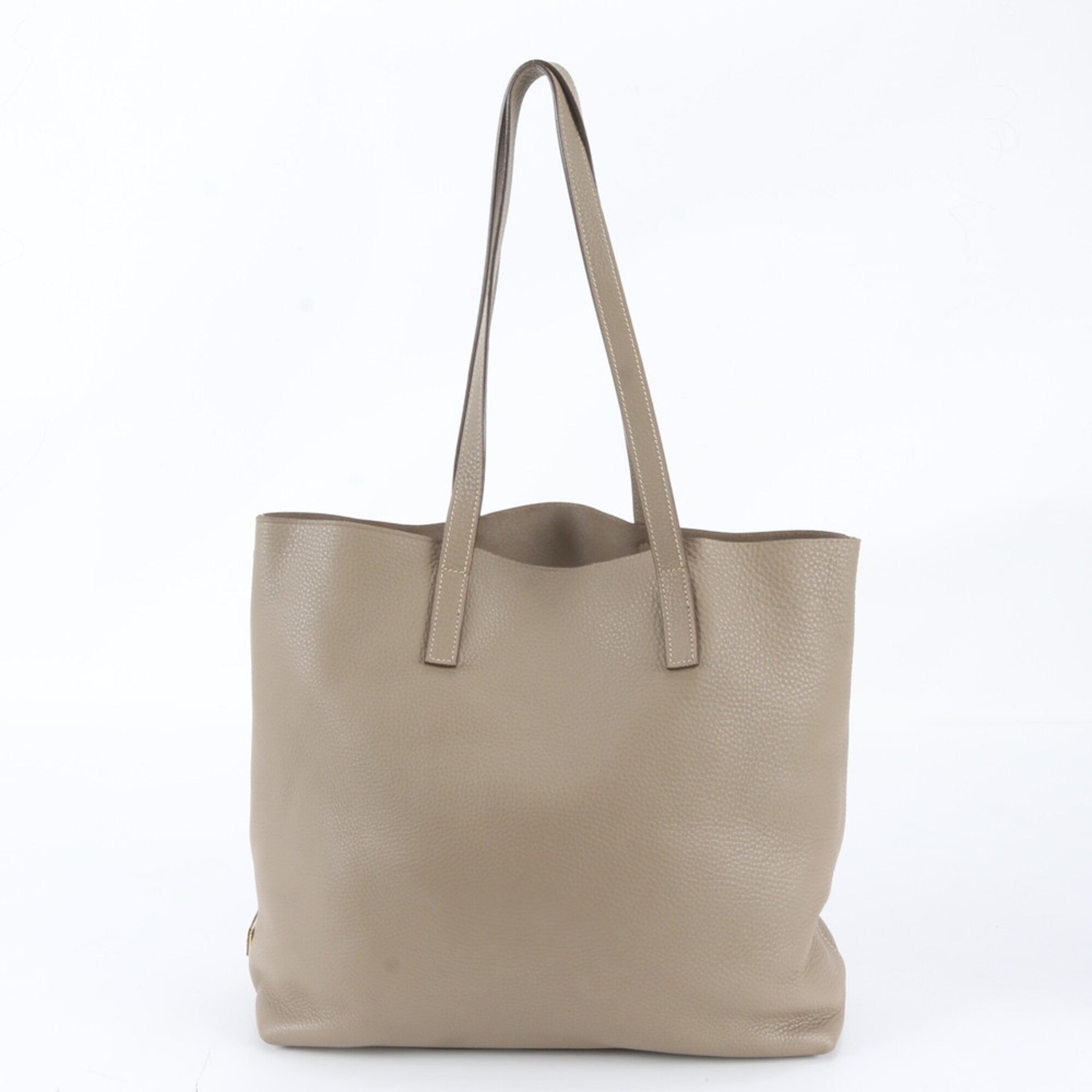 Prada Grayish Leather Handbag Shoulder Bag Tote Bag (Pre-Owned)