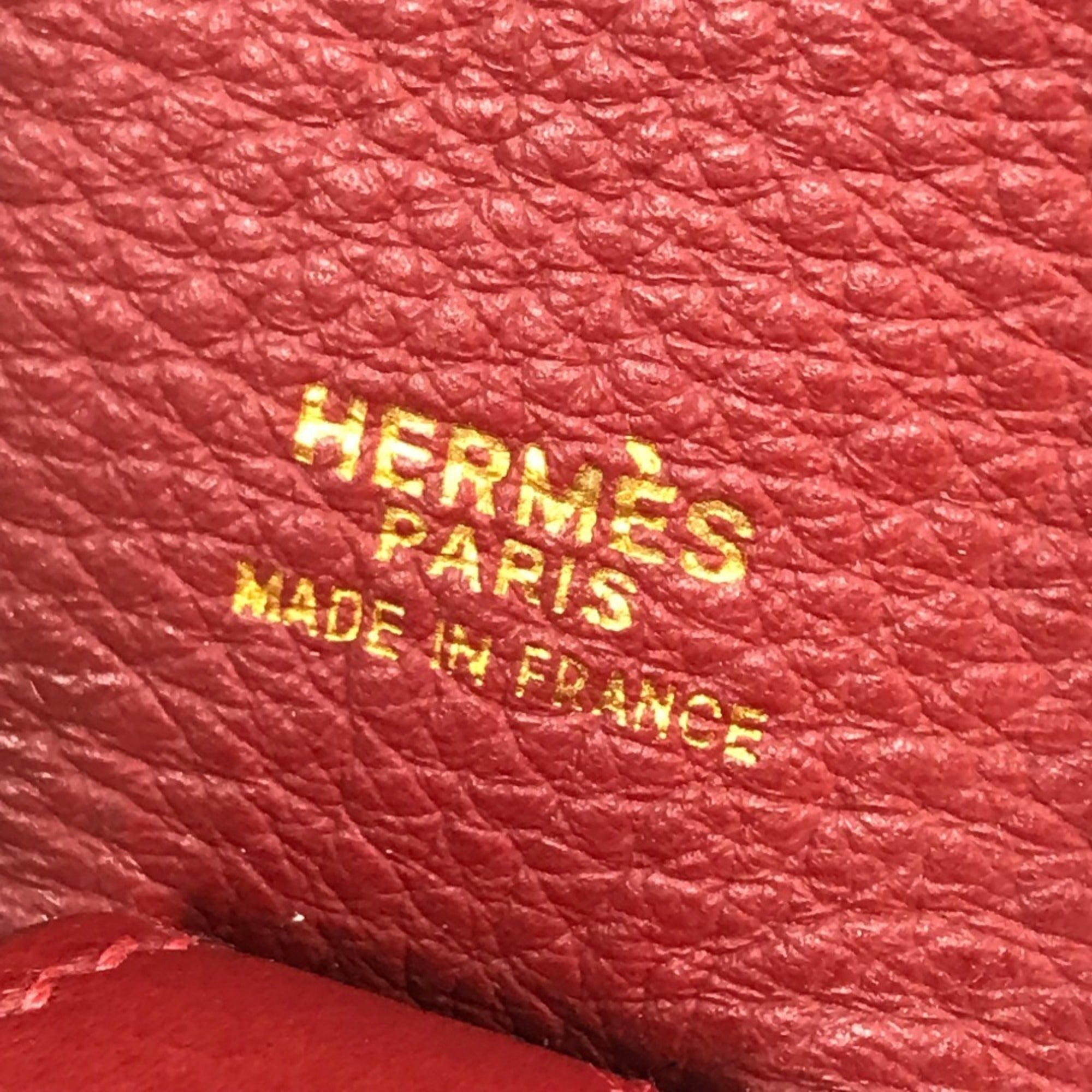 Hermes Intercity Beige Bicolor Red Color Coated Canvas Leather Handbag Vanity Bag (Pre-Owned)