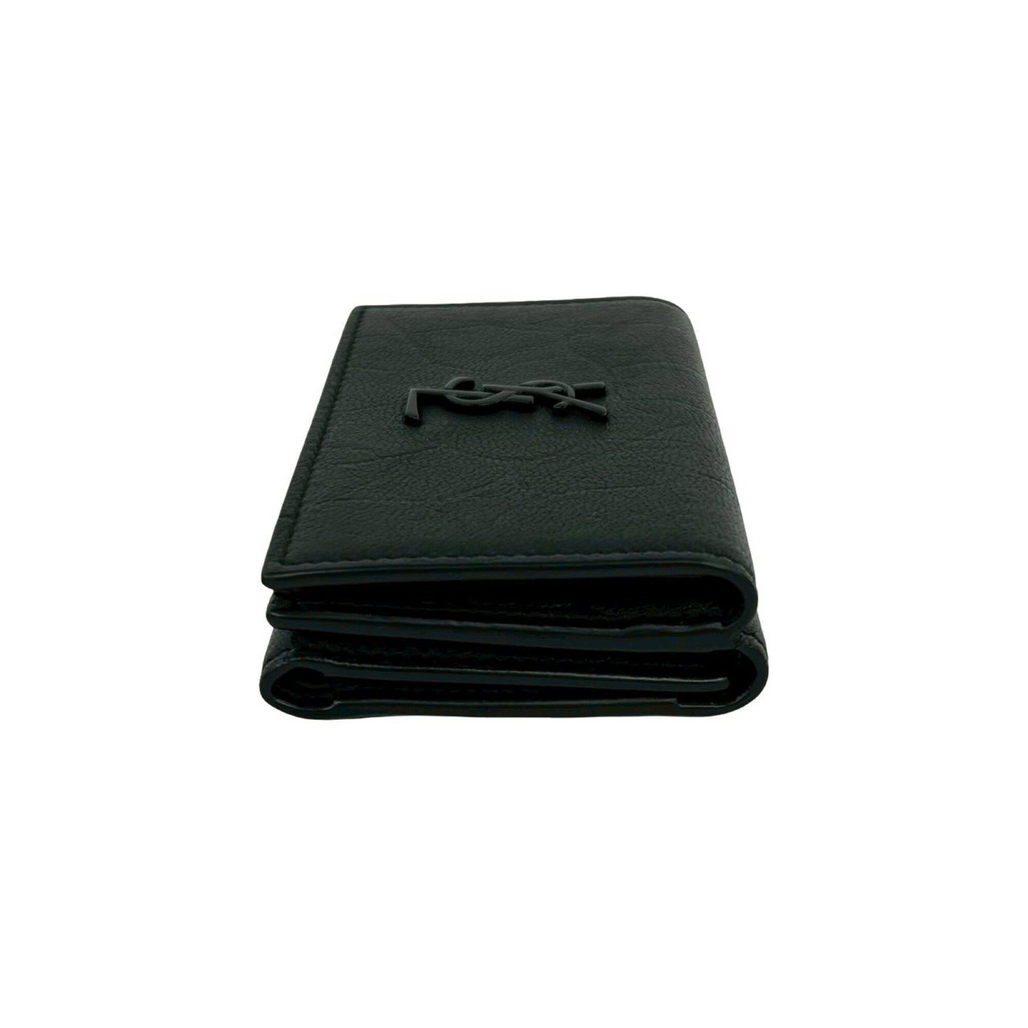 Saint Laurent Black Leather Wallet (Tri-Fold) (Pre-Owned)