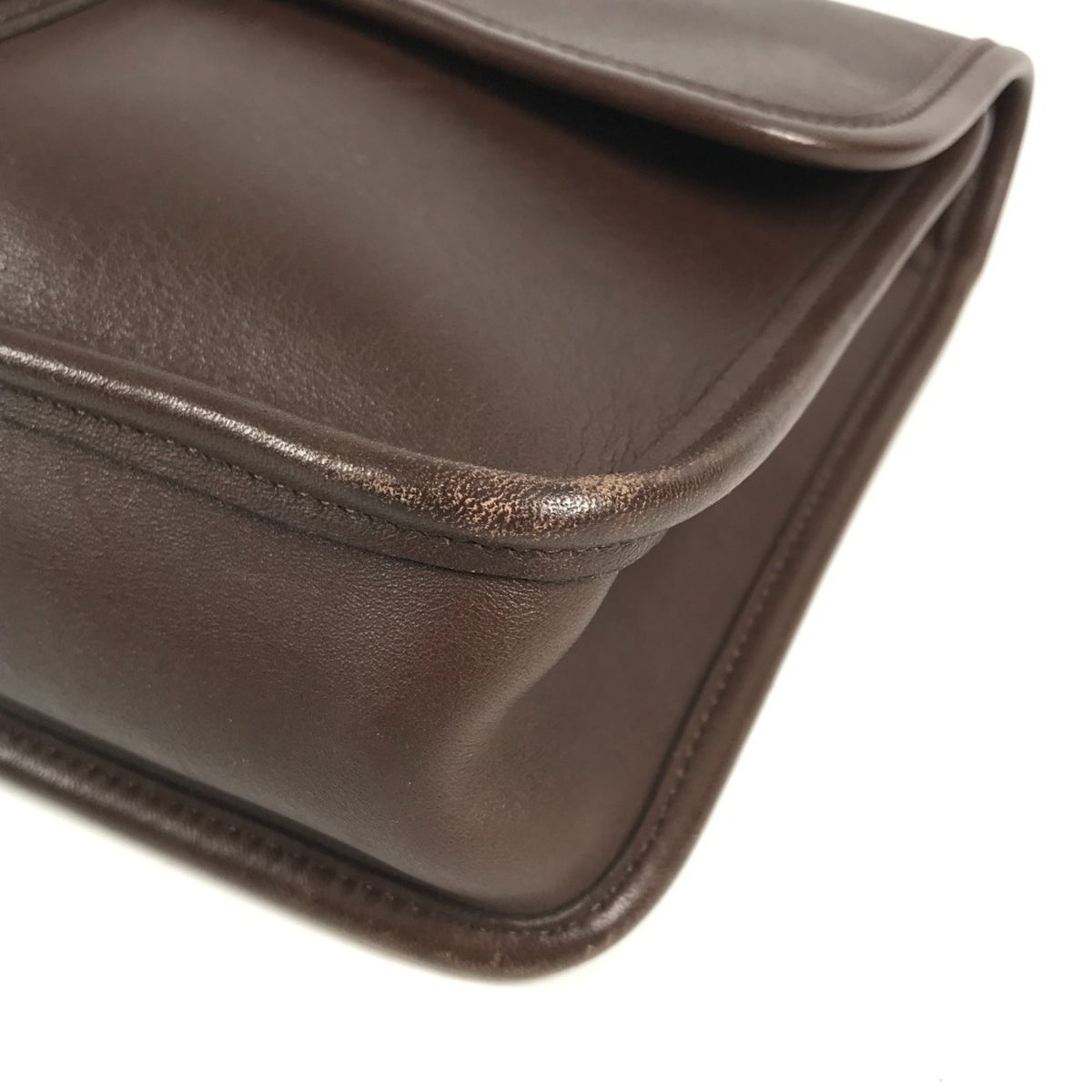 Coach Brown Leather Clutch Bag (Pre-Owned)