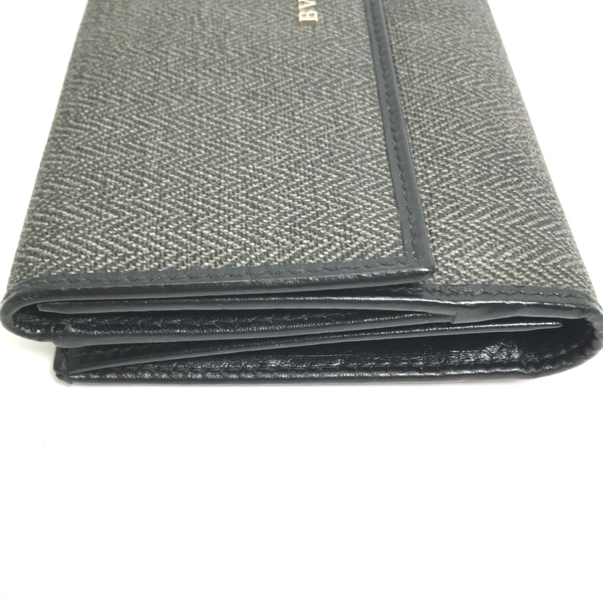 Bvlgari Gray Pvc Leather Long Wallet (Bi-Fold) (Pre-Owned)