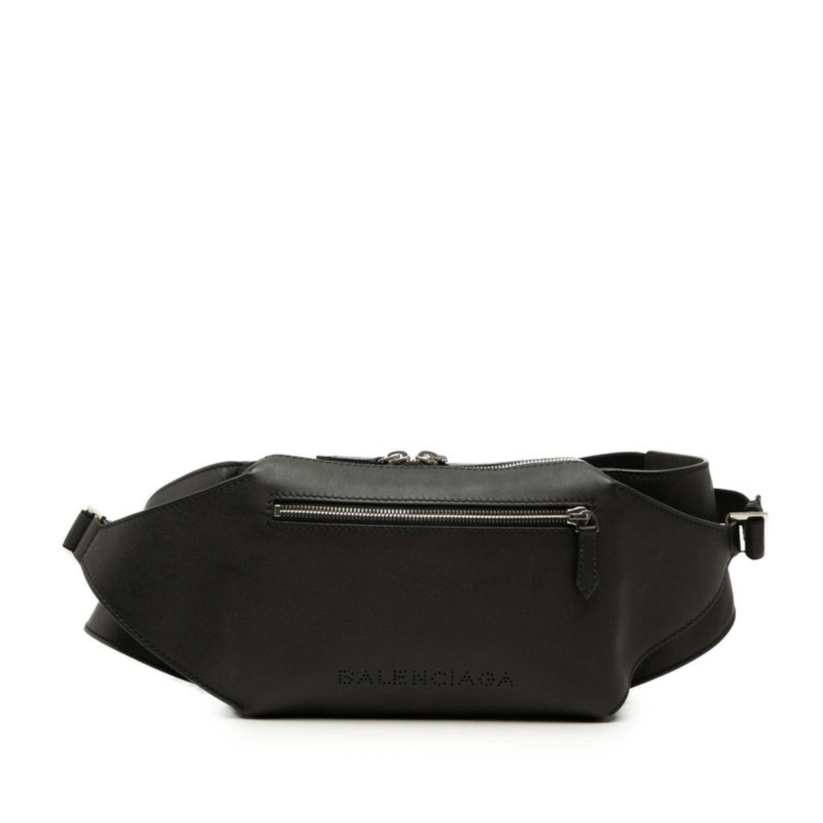 Balenciaga Black Leather Fanny Pack Sling Bag (Pre-Owned)