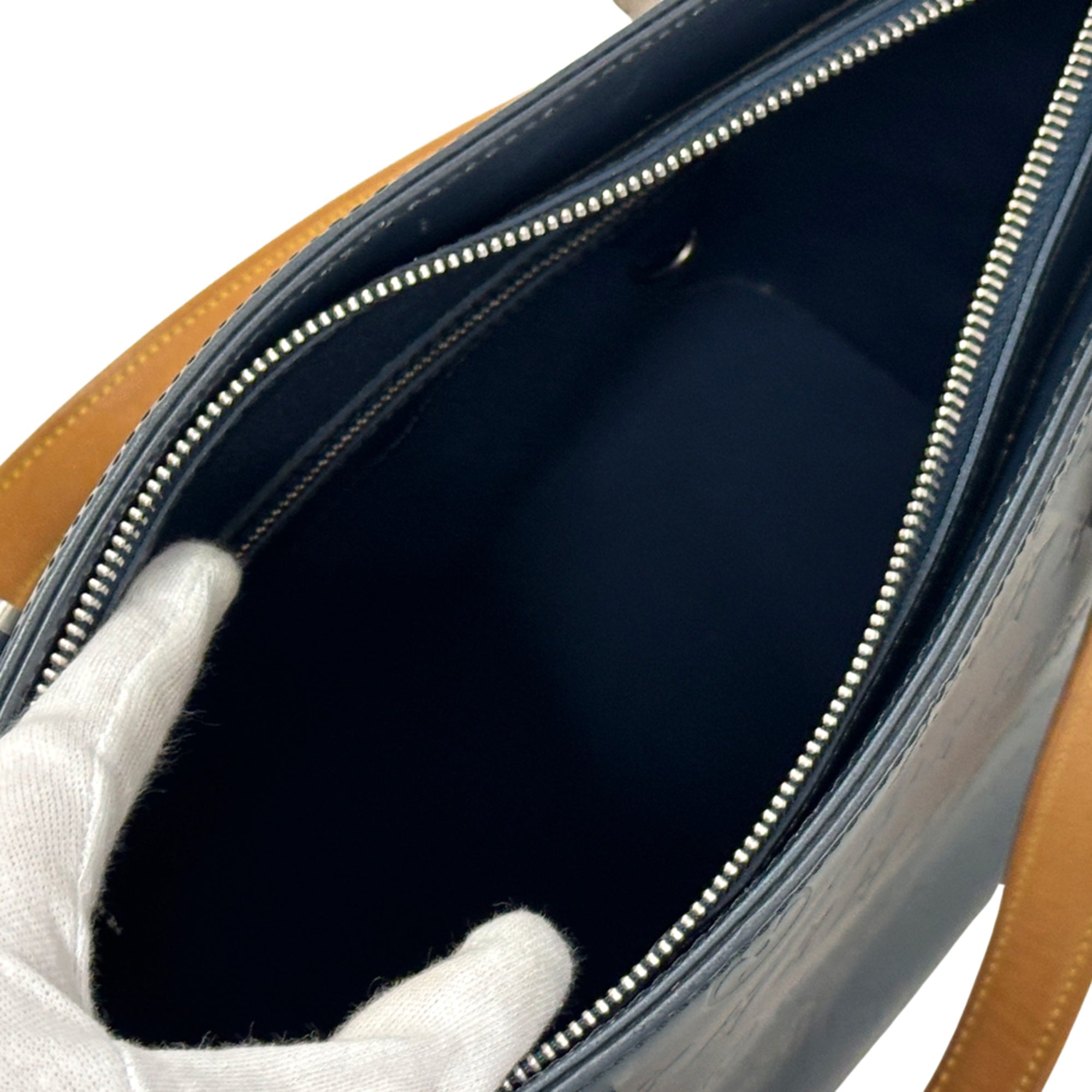 Louis Vuitton Blue Monogram Mat Handbag Tote Bag (Pre-Owned)