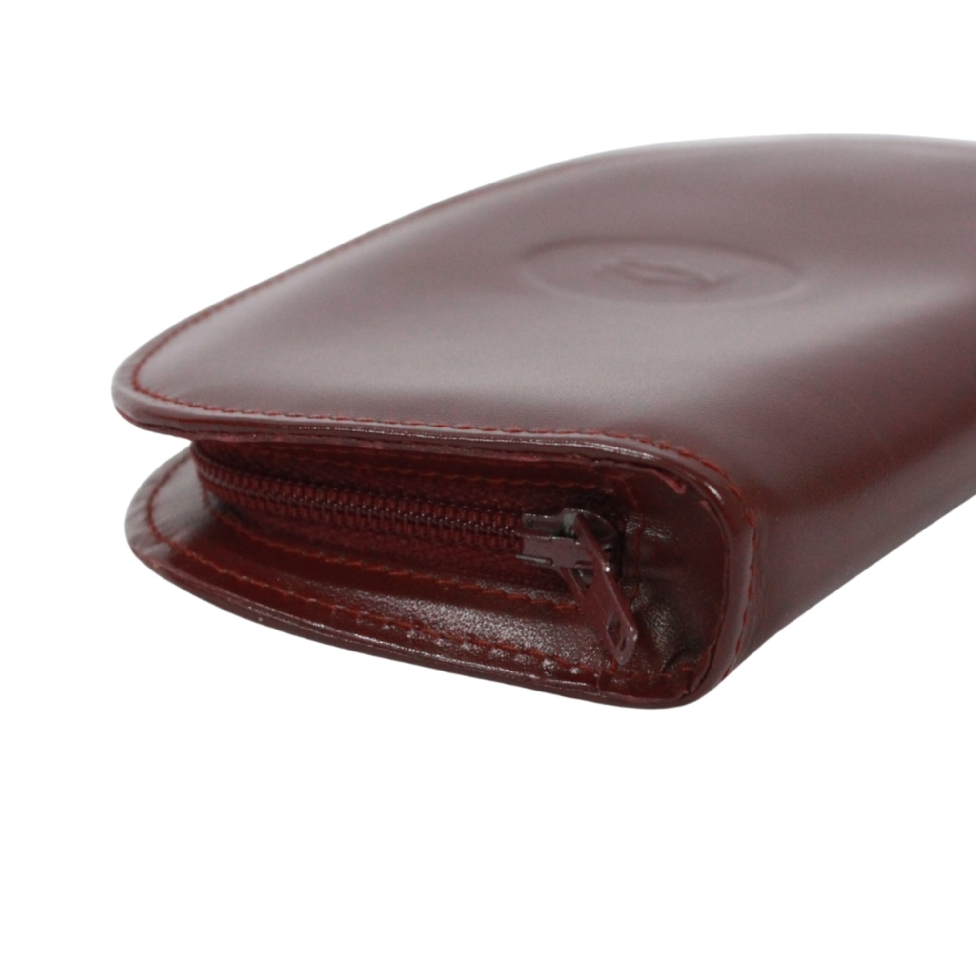 Cartier Bordeaux Leather Coin Purse/Coin Case (Pre-Owned)