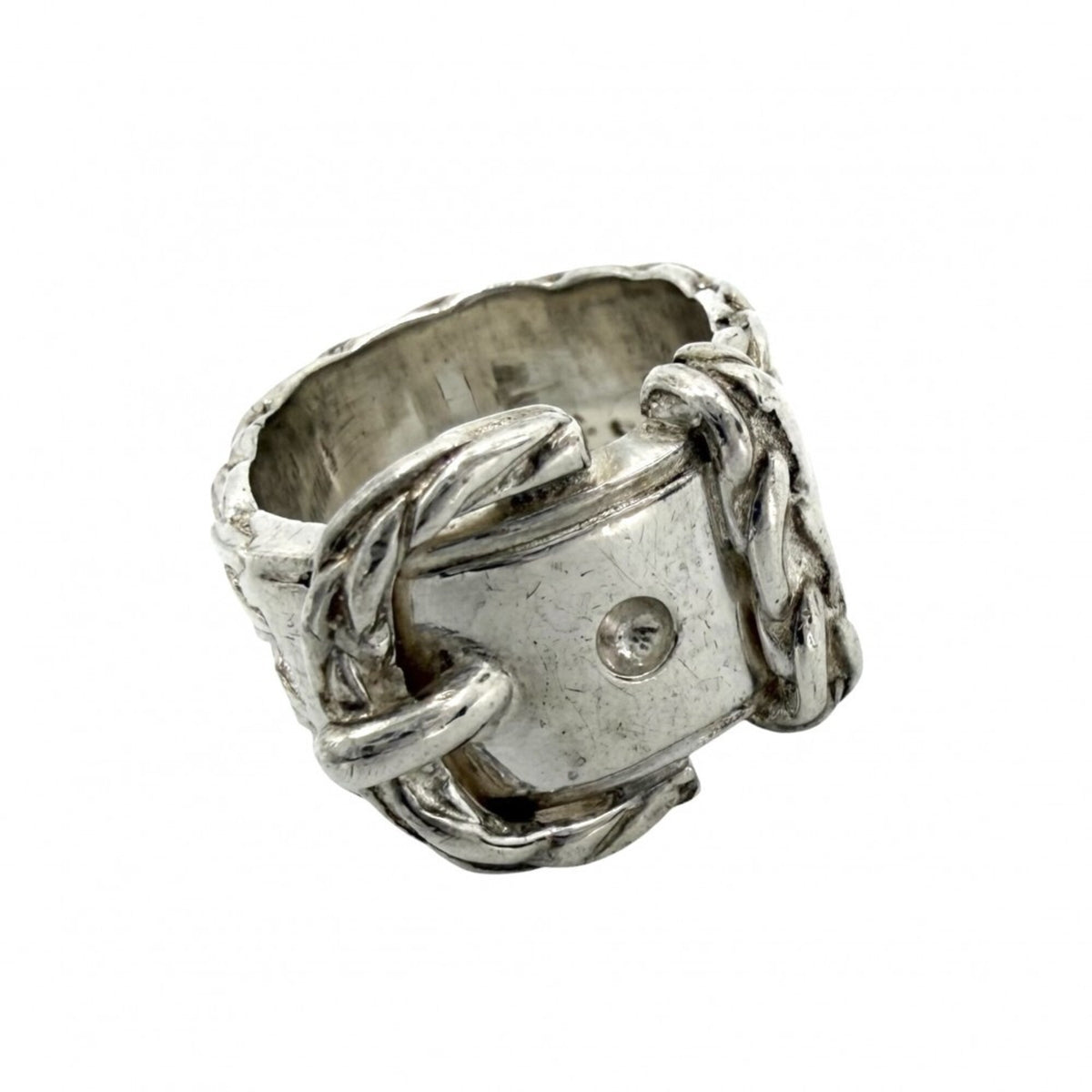Hermes Silver 925 Band Ring (Pre-Owned)