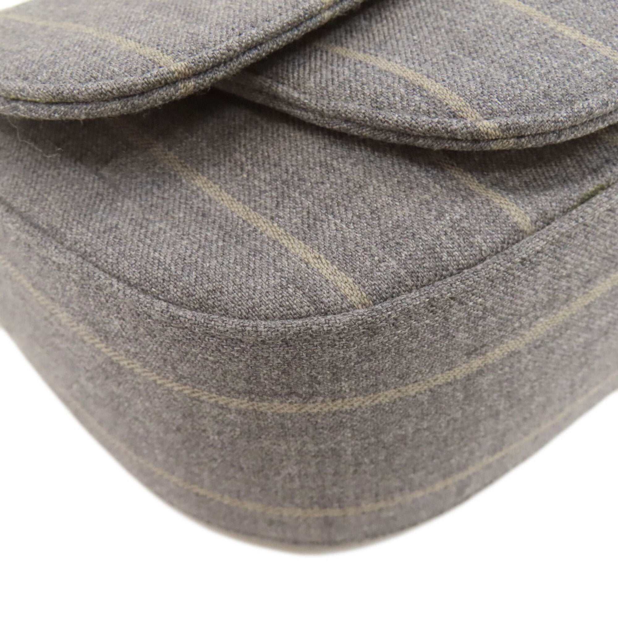 Bally Gray Canvas Shoulder Bag (Pre-Owned)