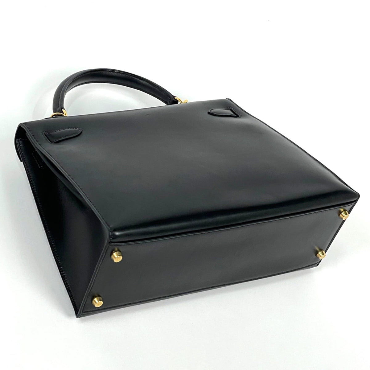 Hermes Kelly Black Box Calf Leather Handbag (Pre-Owned)