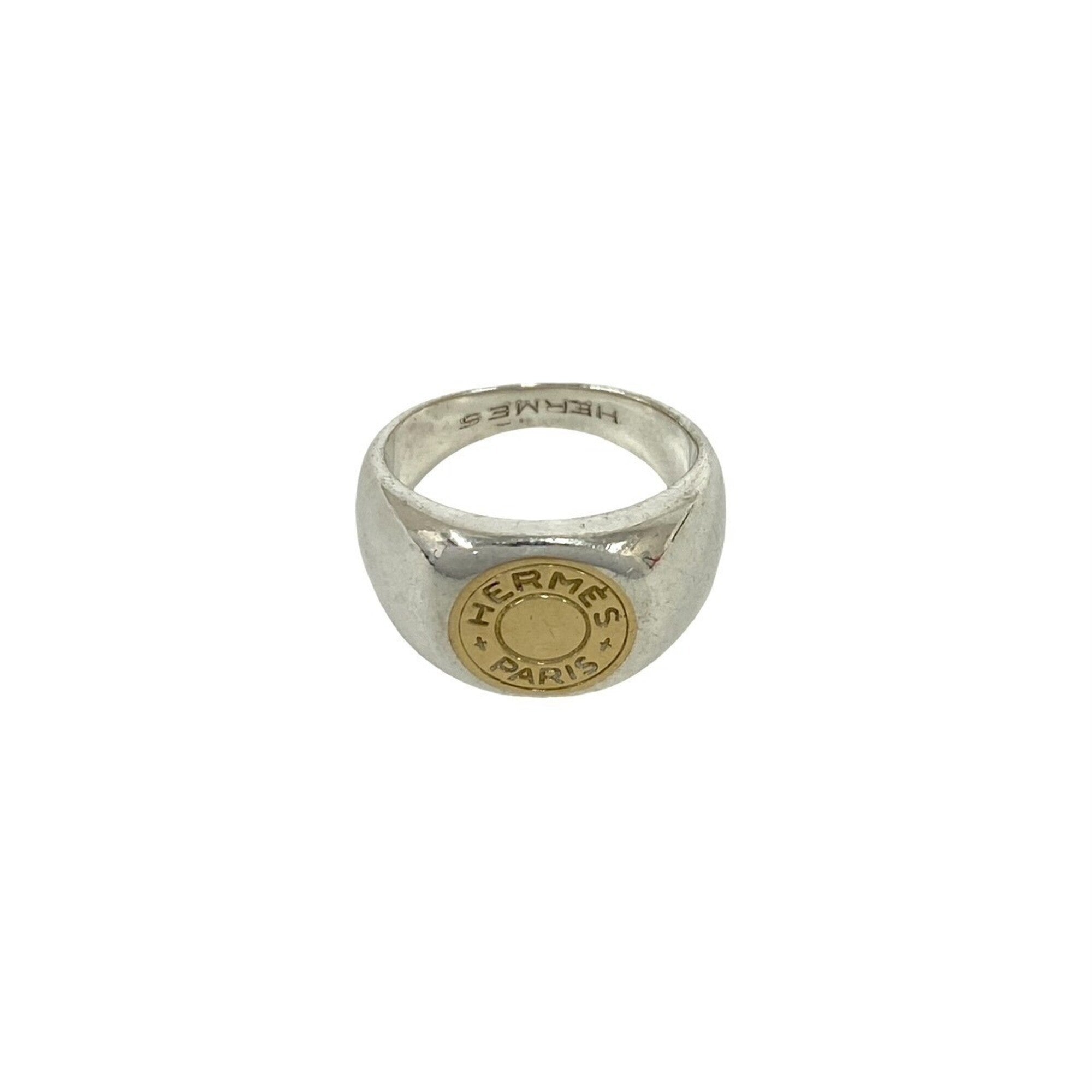 Hermes Gold Silver Yellow Gold (18K) Silver 925 Band Ring (Pre-Owned)