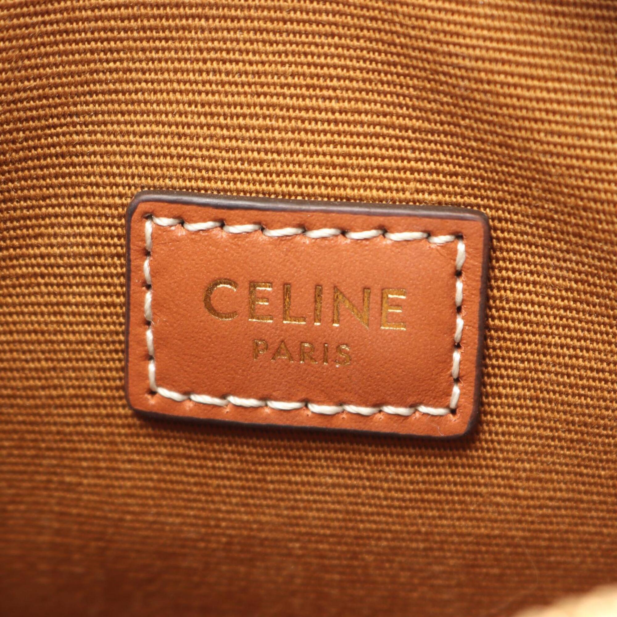Celine Black Brown Coated Canvas Handbag (Pre-Owned)
