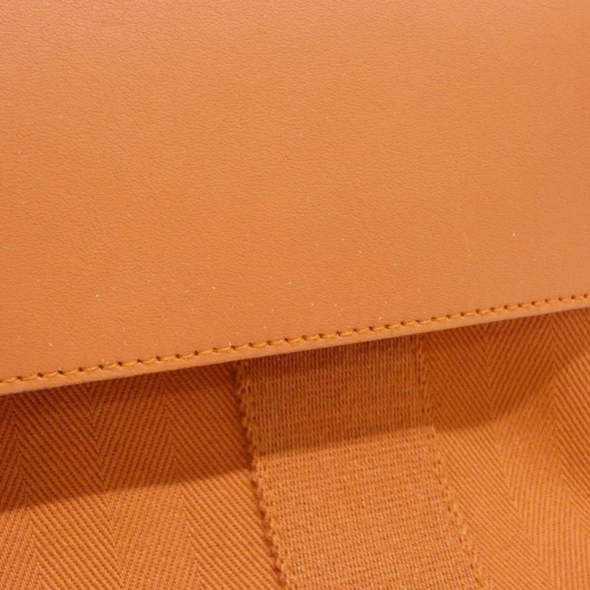 Hermes Brique Toile Chevron Handbag (Pre-Owned)