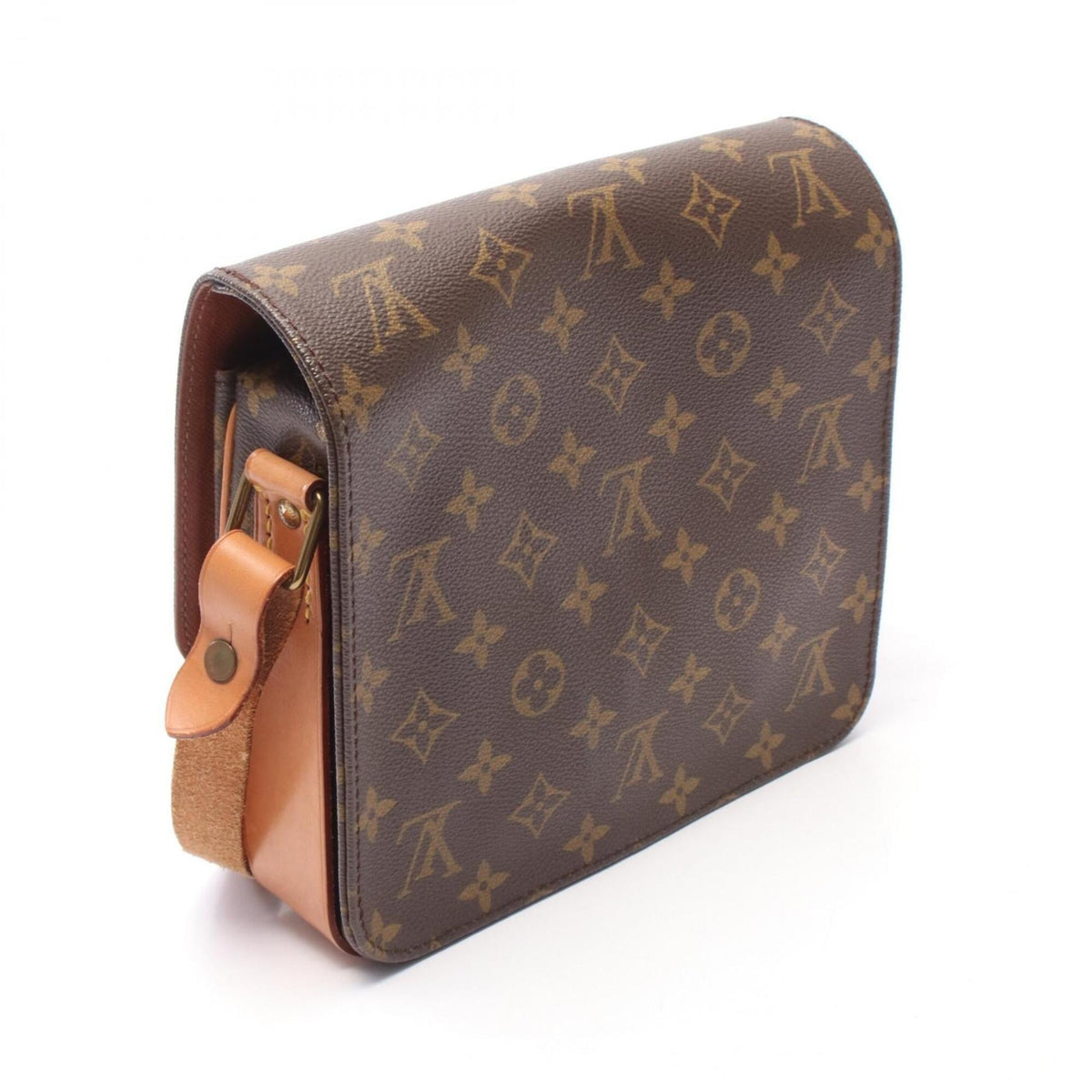 Louis Vuitton Brown Coated Canvas Leather Handbag Shoulder Bag (Pre-Owned)