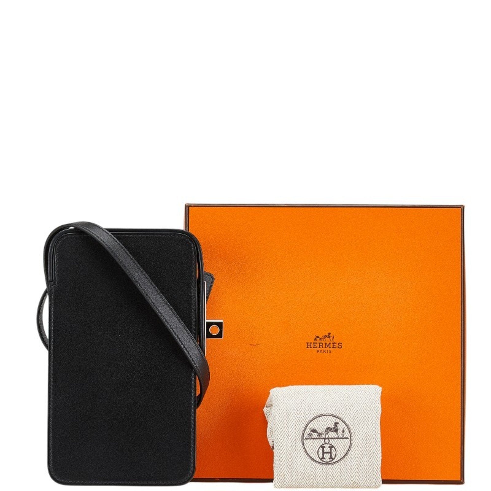 Hermes Black Box Calf Leather Shoulder Bag (Pre-Owned)