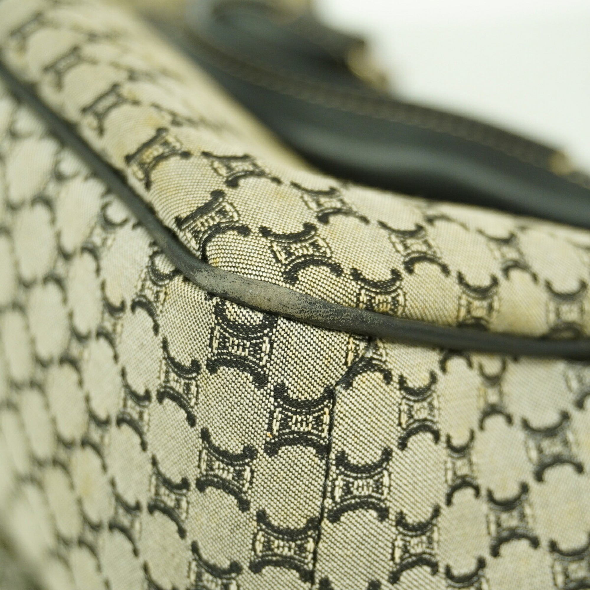Celine Black Gray Canvas Handbag (Pre-Owned)
