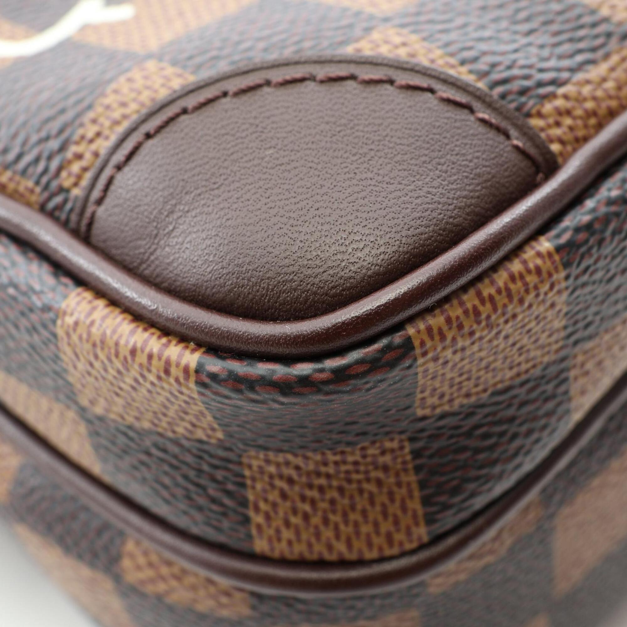 Louis Vuitton Brown Coated Canvas Leather Handbag Shoulder Bag (Pre-Owned)
