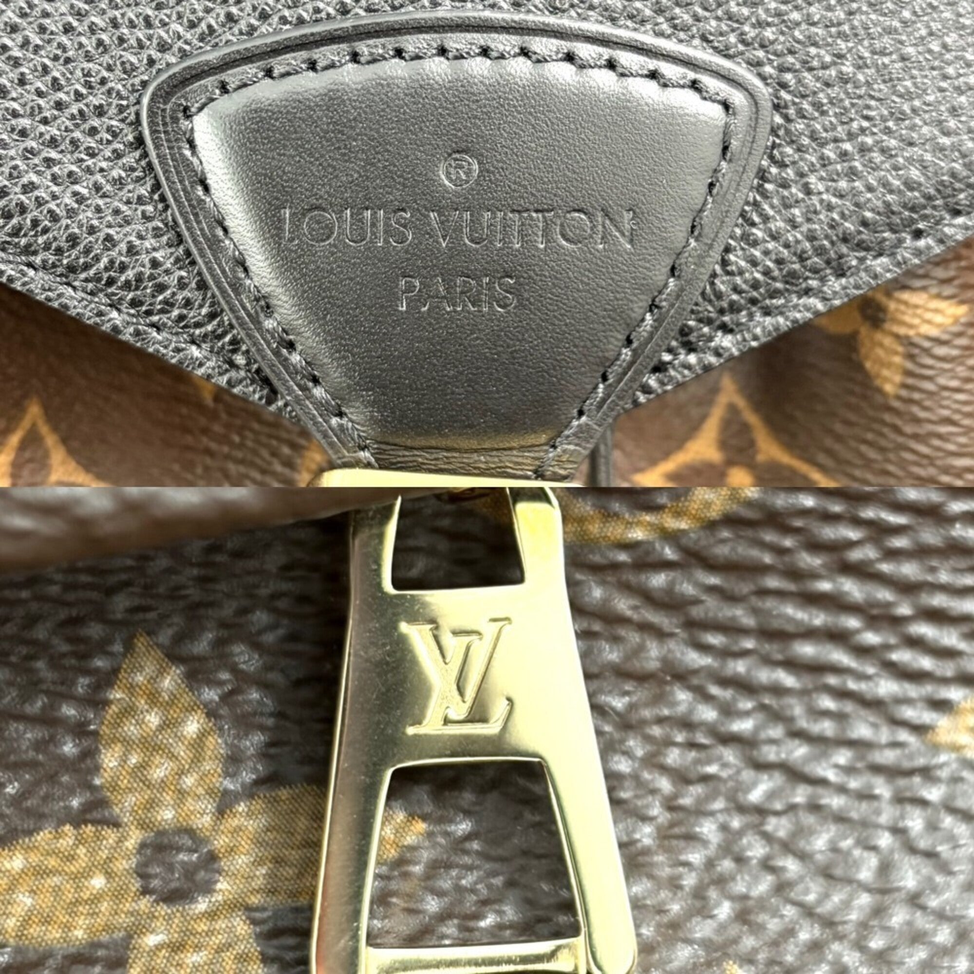 Louis Vuitton Black Brown Monogram Backpack (Pre-Owned)