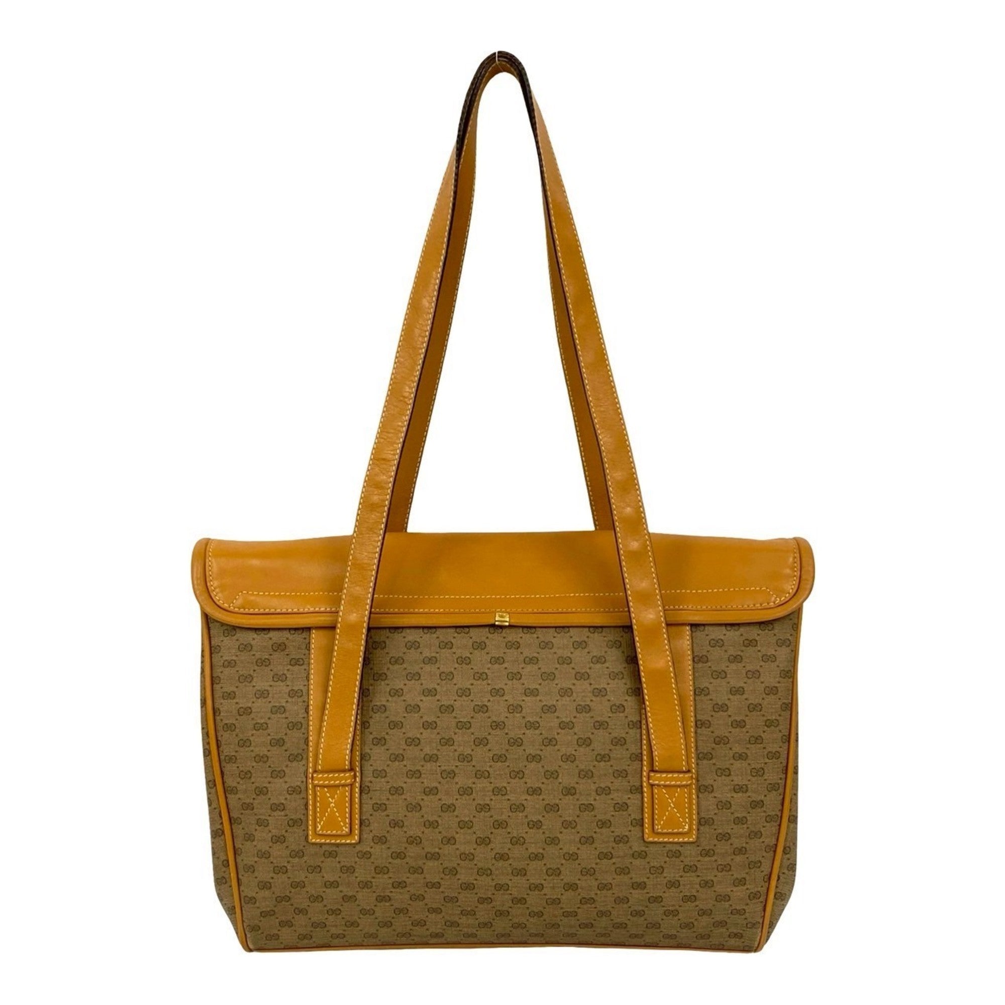 Gucci Brown Leather Pvc Shoulder Bag Tote Bag (Pre-Owned)