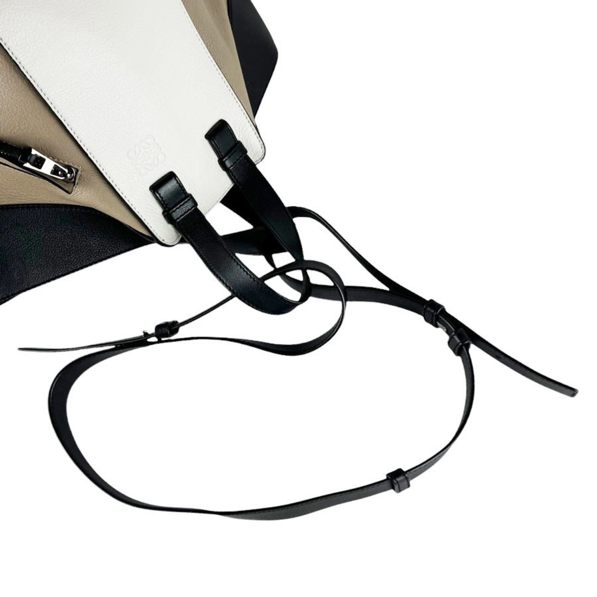 Loewe Beige Black White Leather Handbag Shoulder Bag (Pre-Owned)