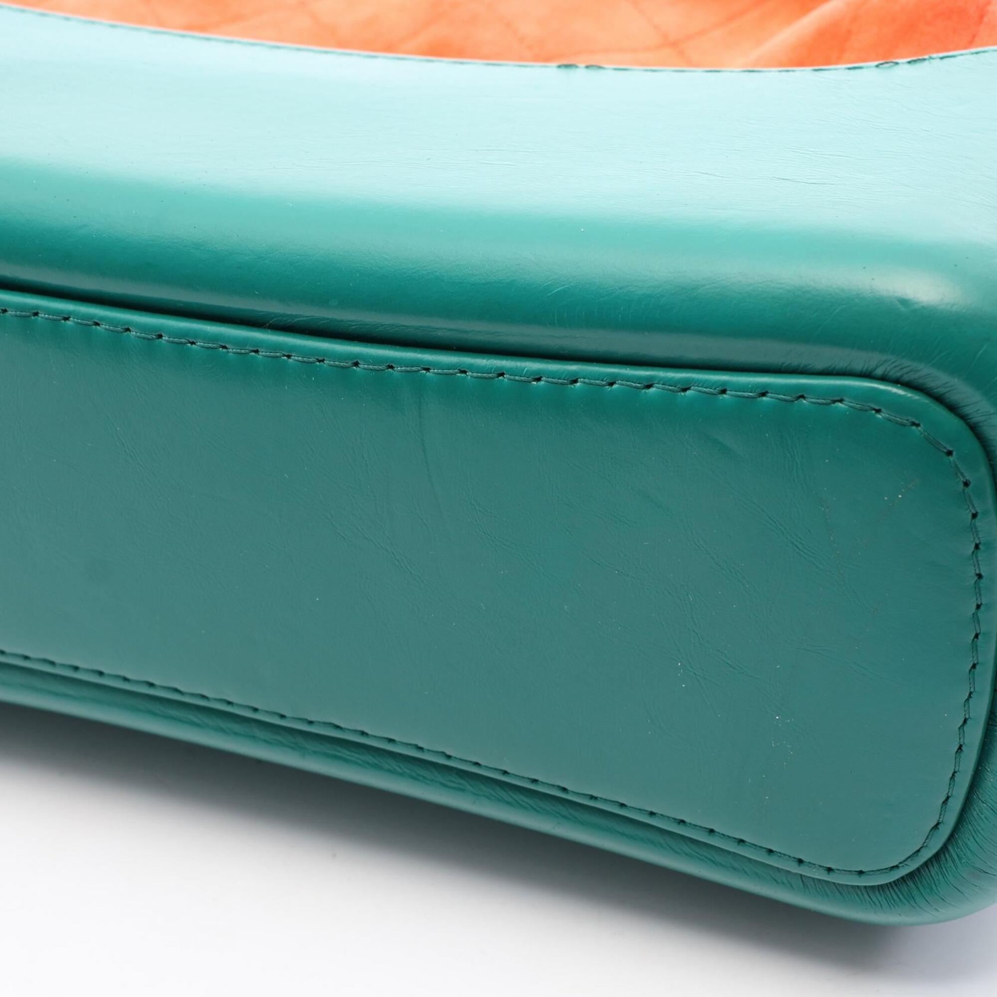 Chanel Blue Green Orange Suede Leather Handbag Shoulder Bag (Pre-Owned)