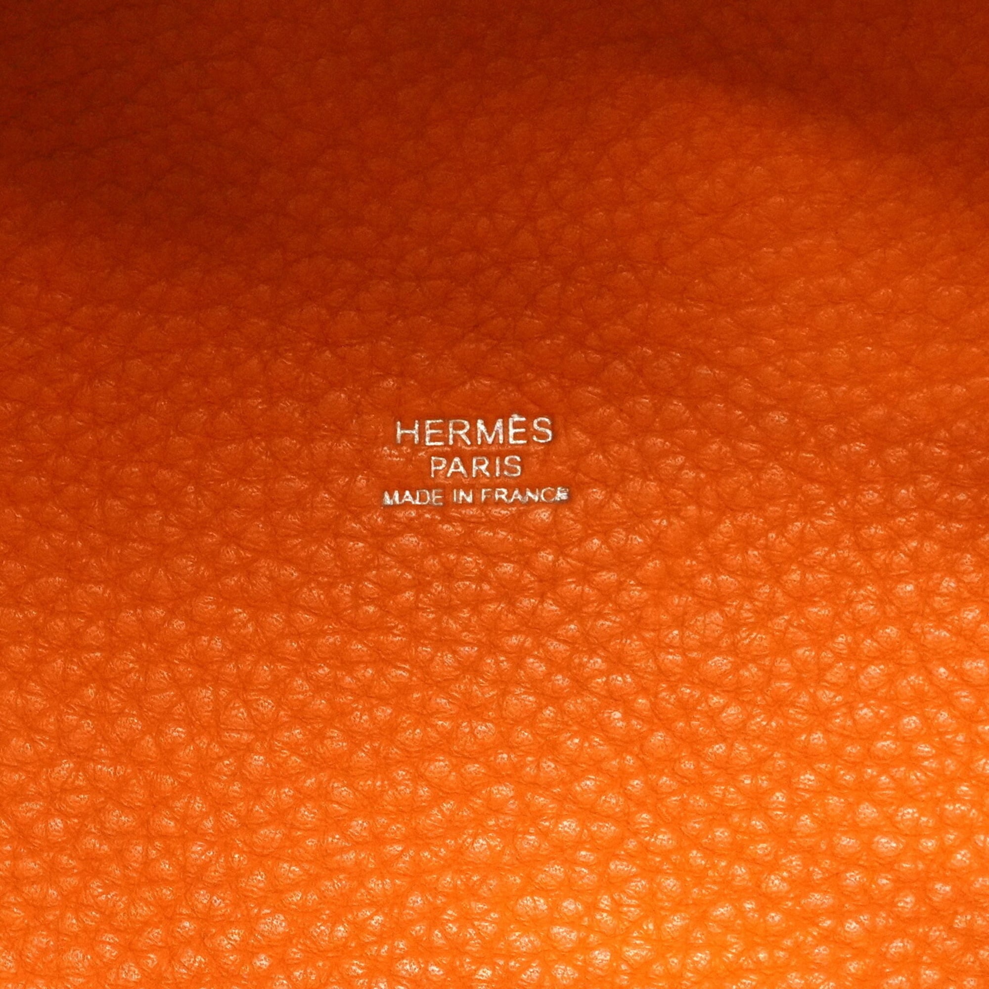Hermes Orange Parchemin Taurillon Clemence Leather Handbag (Pre-Owned)
