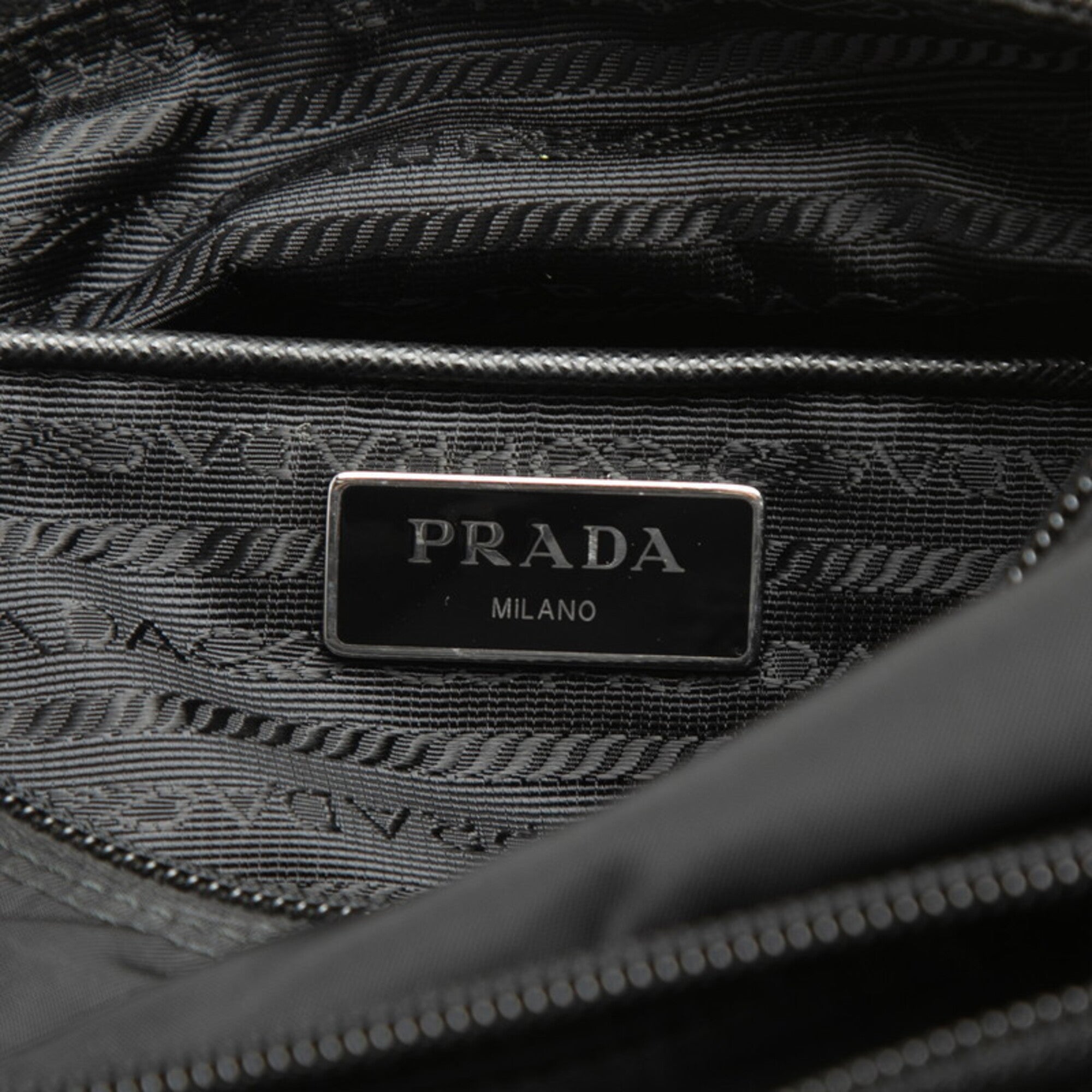 Prada Black Nylon Leather Shoulder Bag (Pre-Owned)