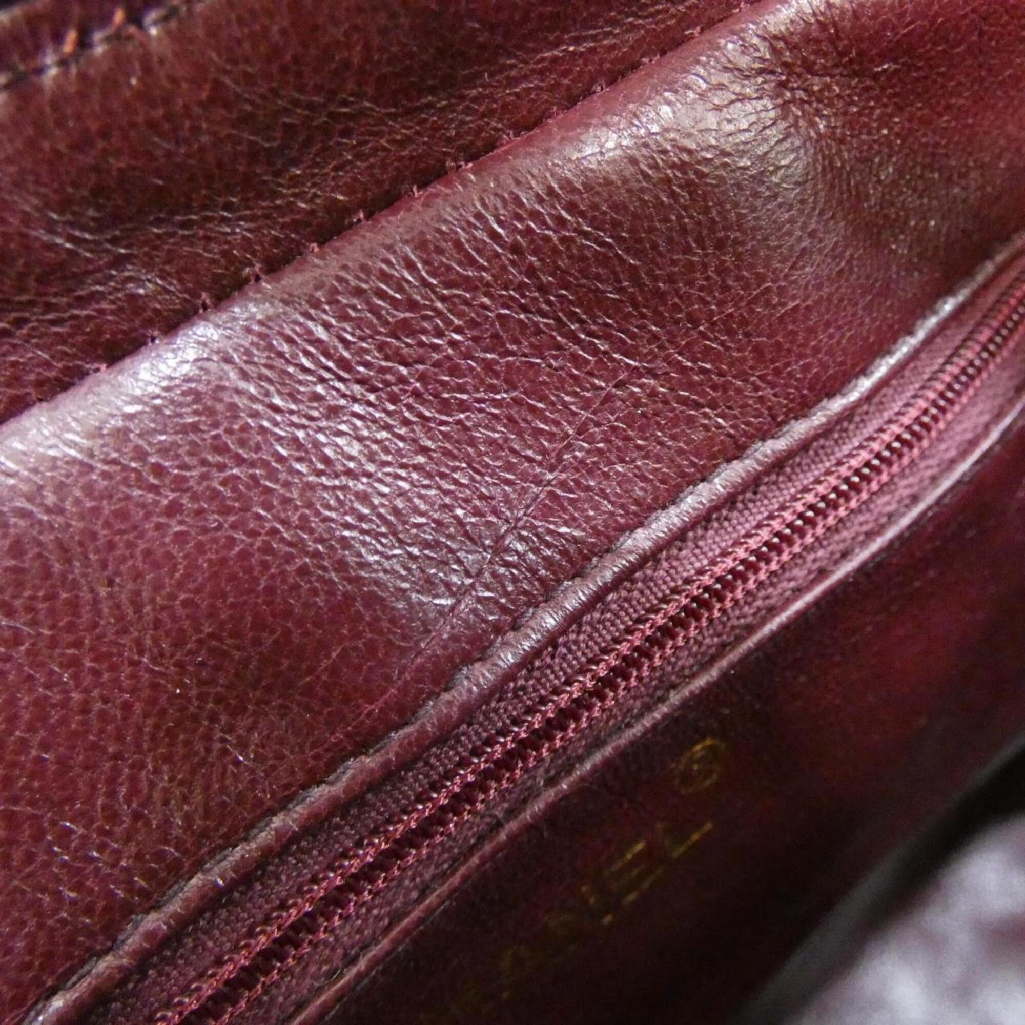 Chanel Bordeaux Leather Shoulder Bag (Pre-Owned)