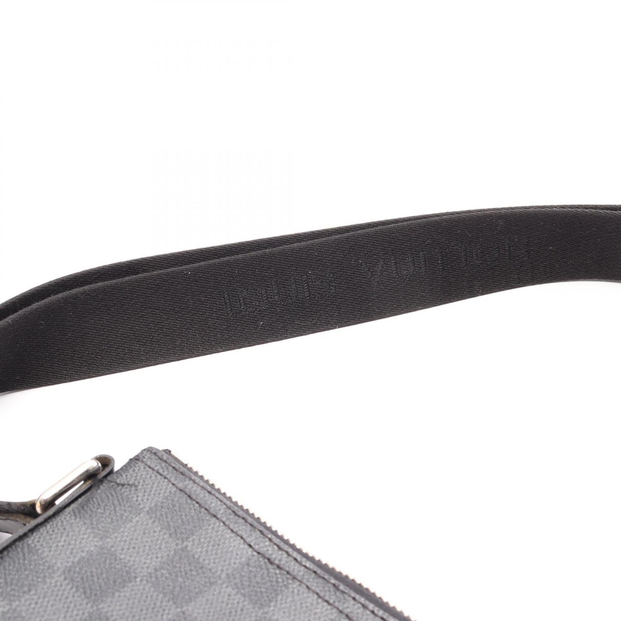 Louis Vuitton Black Coated Canvas Leather Handbag Shoulder Bag (Pre-Owned)