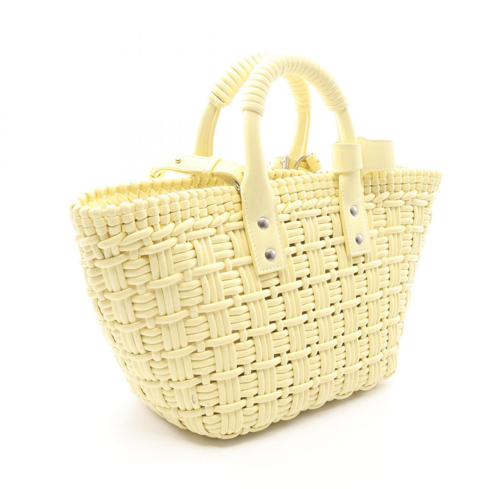 Balenciaga Yellow Leather Basket Handbag Tote Bag (Pre-Owned)