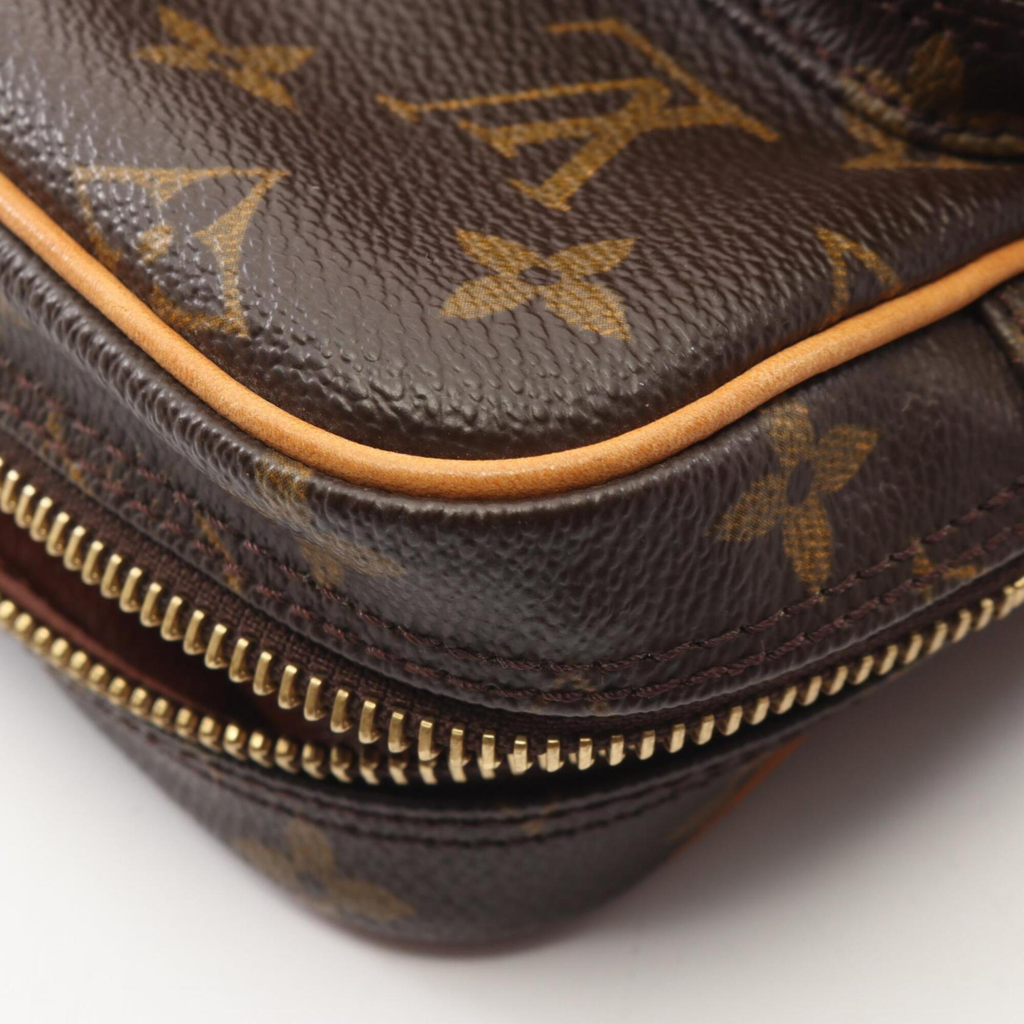 Louis Vuitton Brown Pvc Coated Canvas Leather Handbag Shoulder Bag (Pre-Owned)