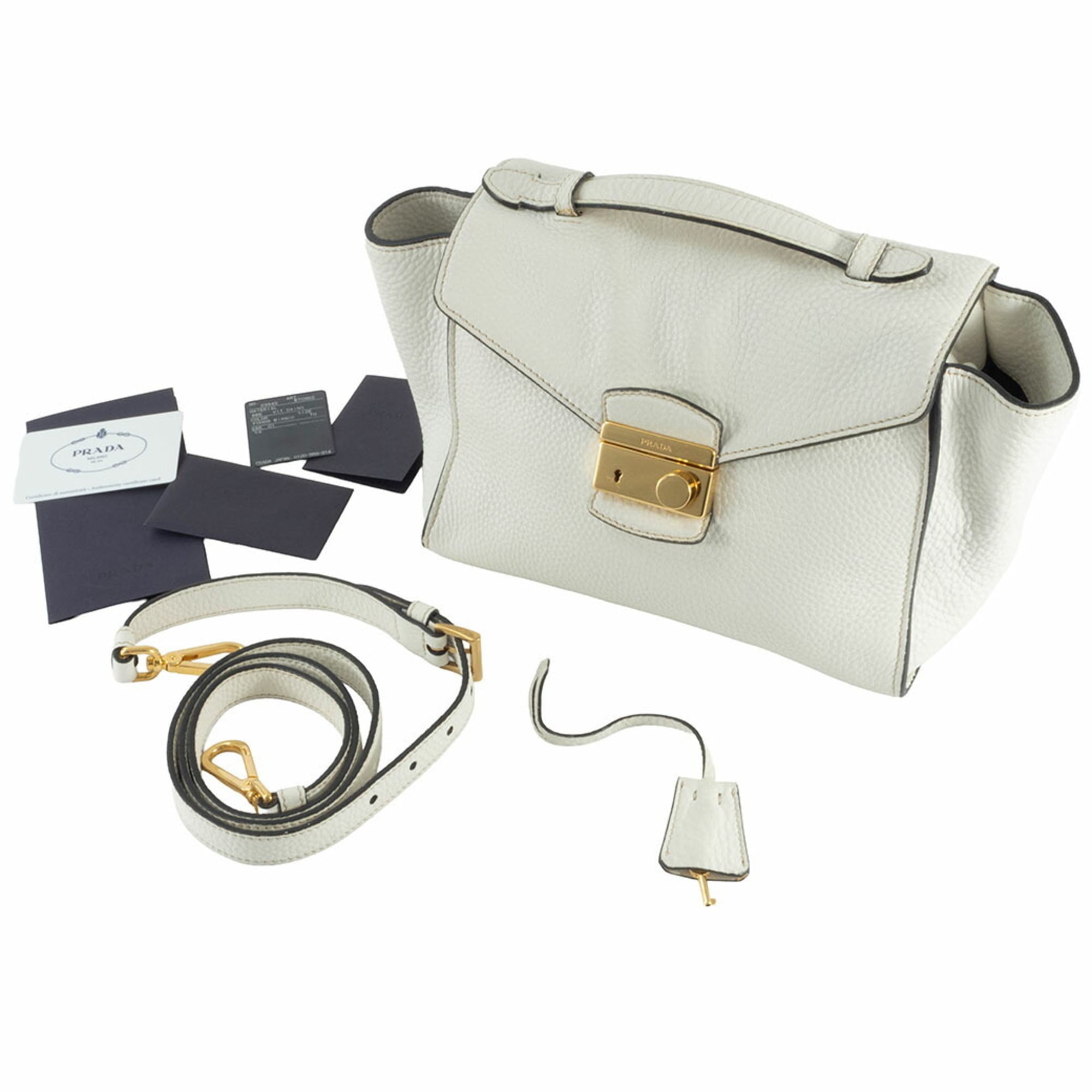 Prada White Leather Handbag (Pre-Owned)