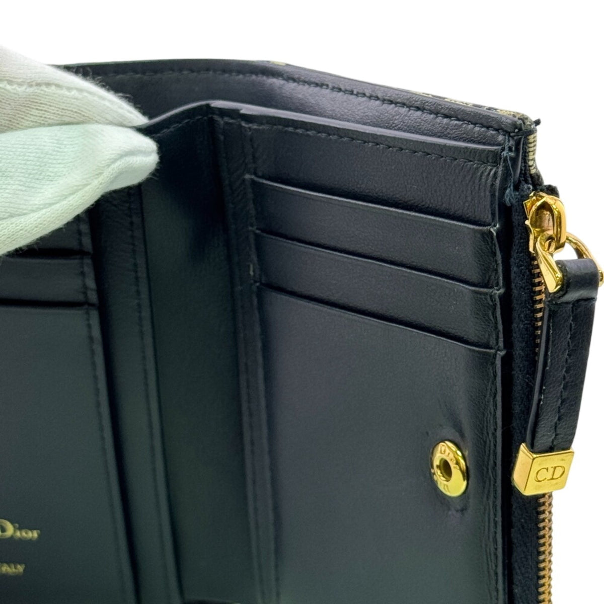 Christian Dior Navy Canvas Wallet (Bi-Fold) (Pre-Owned)