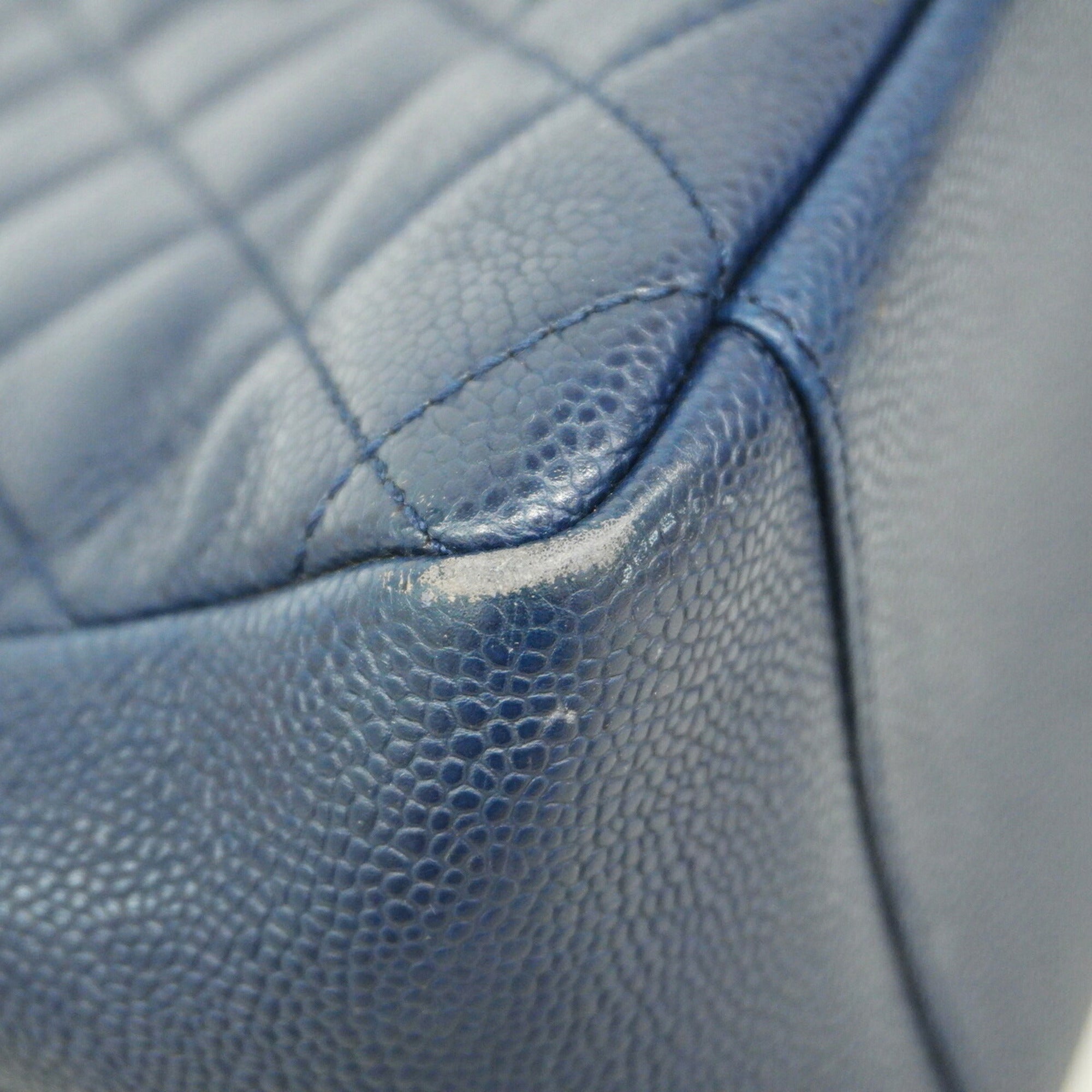 Chanel Navy Grained Calfskin Tote Bag (Pre-Owned)