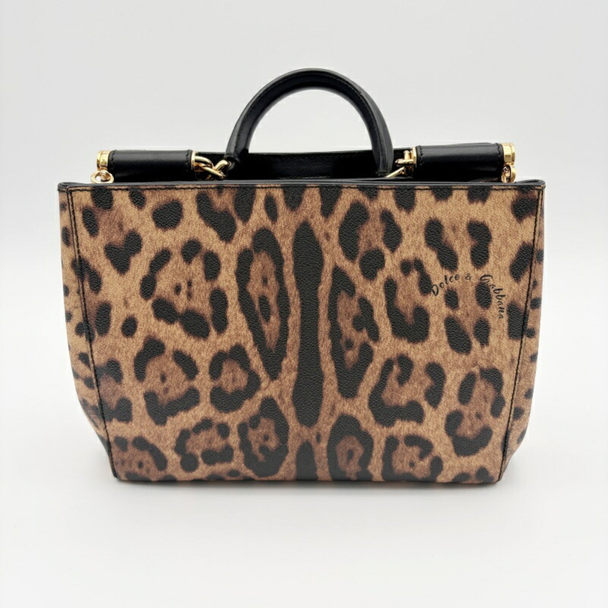 Dolce & Gabbana Sicily Leather Handbag Shoulder Bag (Pre-Owned)