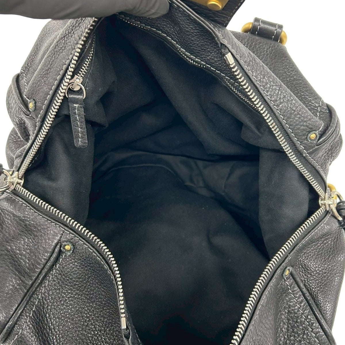 Chloé Black Leather Handbag Tote Bag (Pre-Owned)