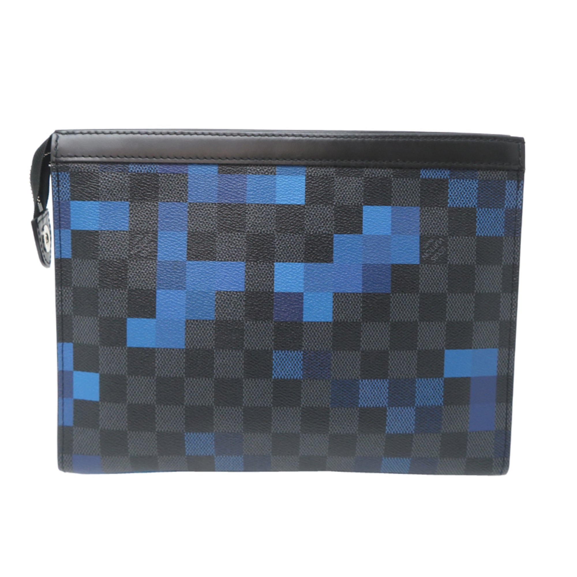 Louis Vuitton Black Blue Damier Graphite Clutch Bag (Pre-Owned)