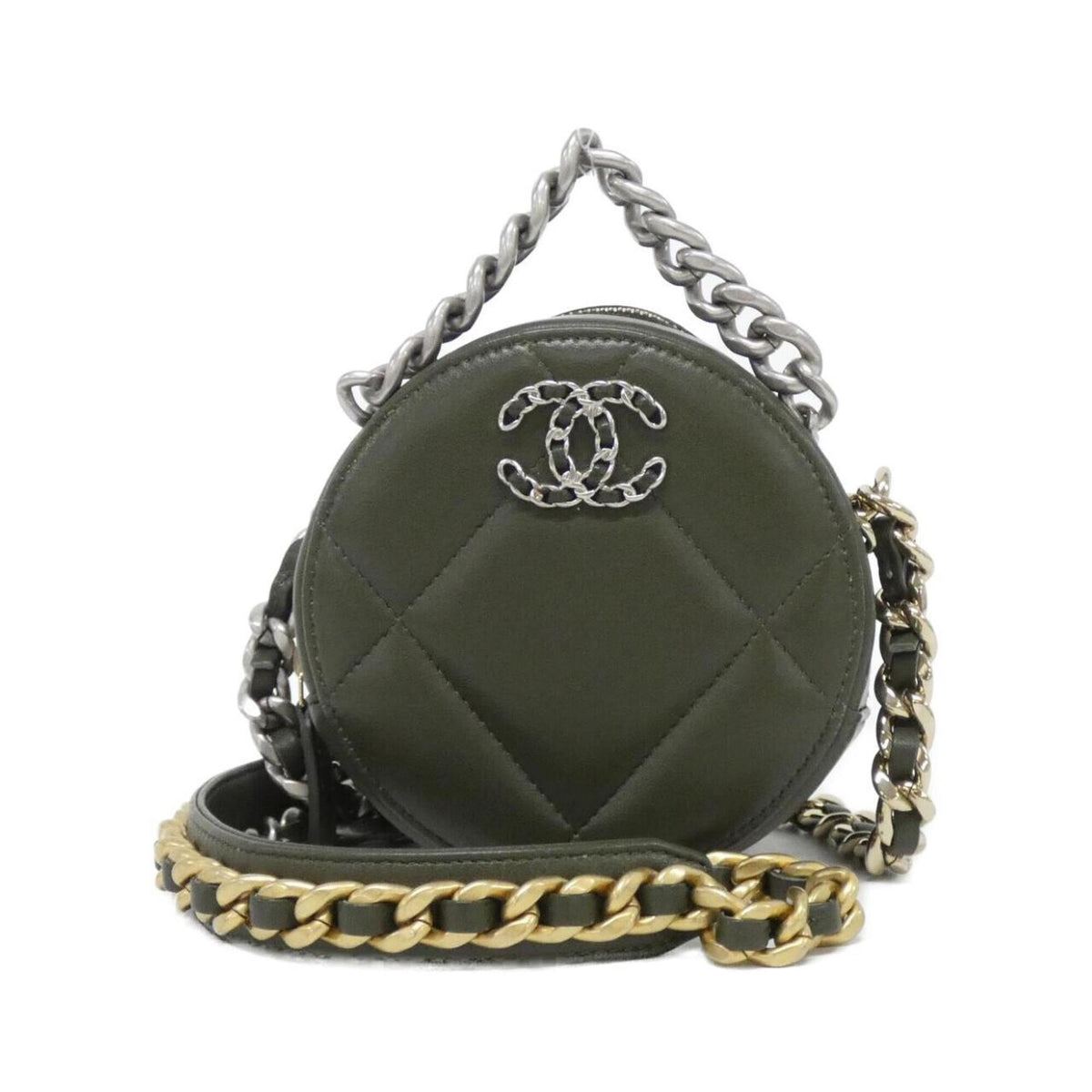 Chanel Green Leather Shoulder Bag (Pre-Owned)