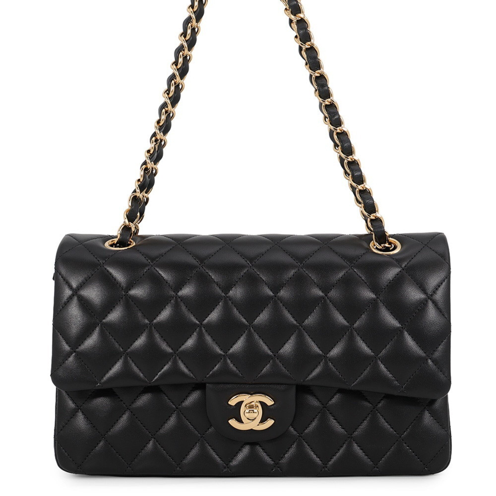 Chanel Black Leather Handbag Shoulder Bag (Pre-Owned)
