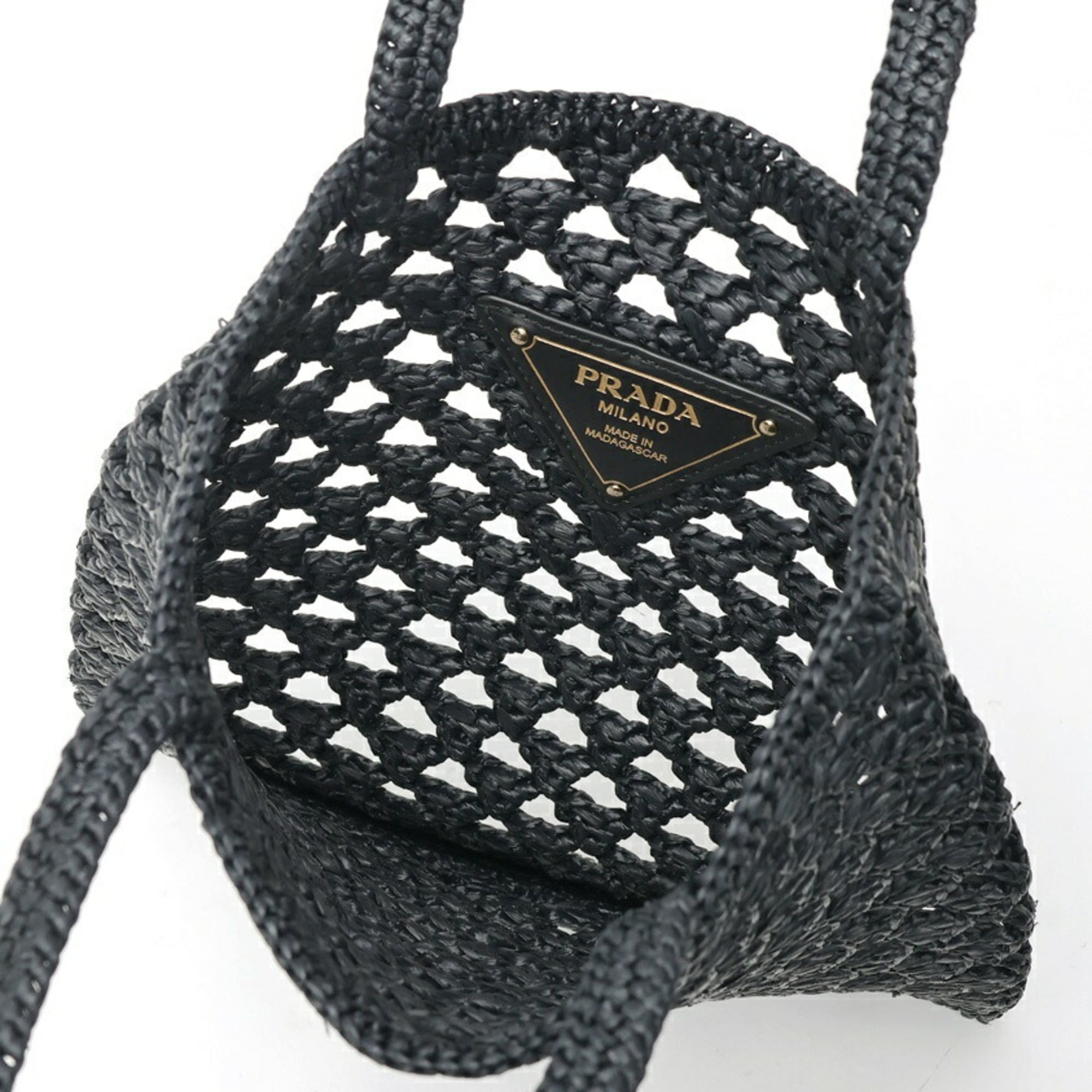 Prada Black Raffia Tote Bag (Pre-Owned)