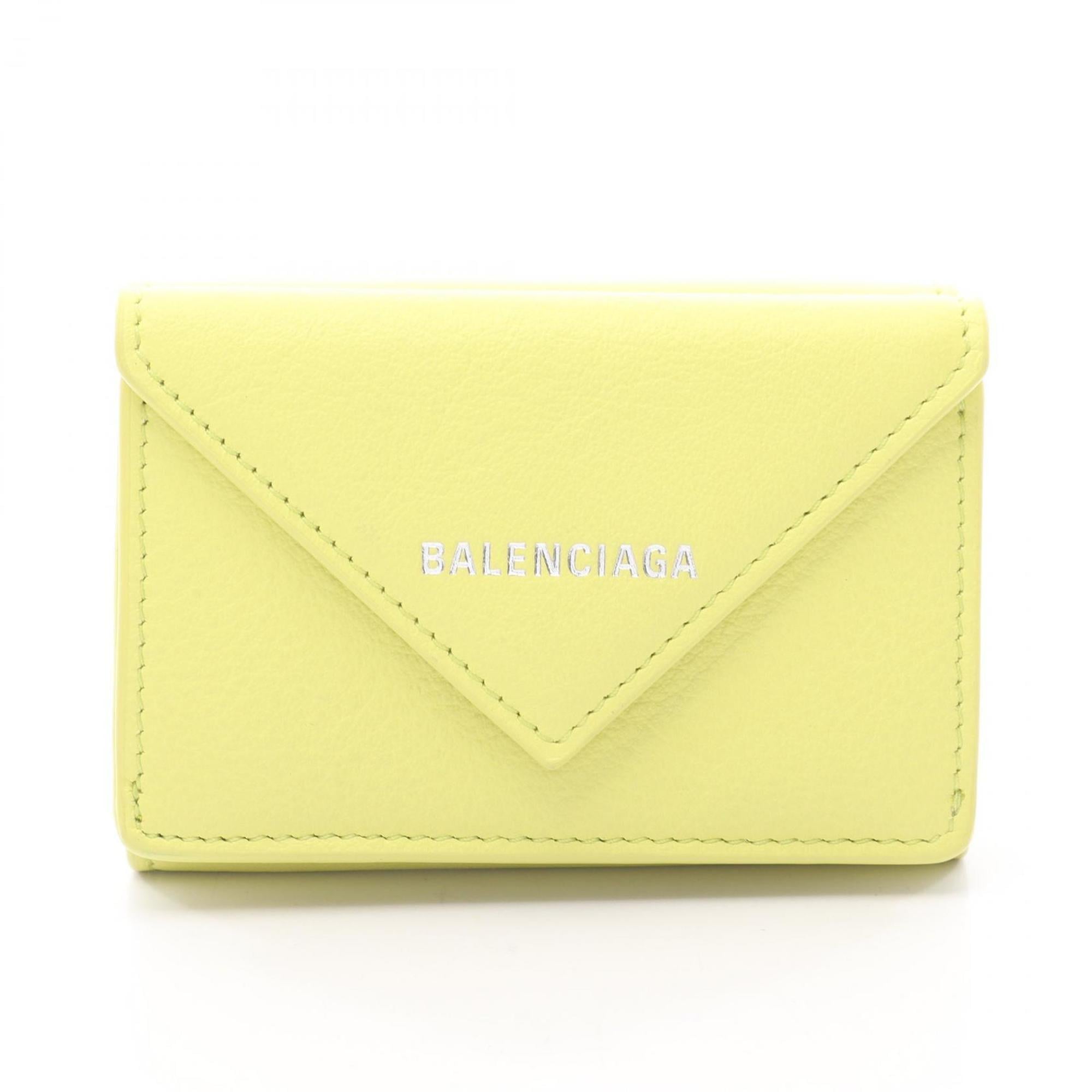 Balenciaga Yellow Leather Wallet (Tri-Fold) (Pre-Owned)