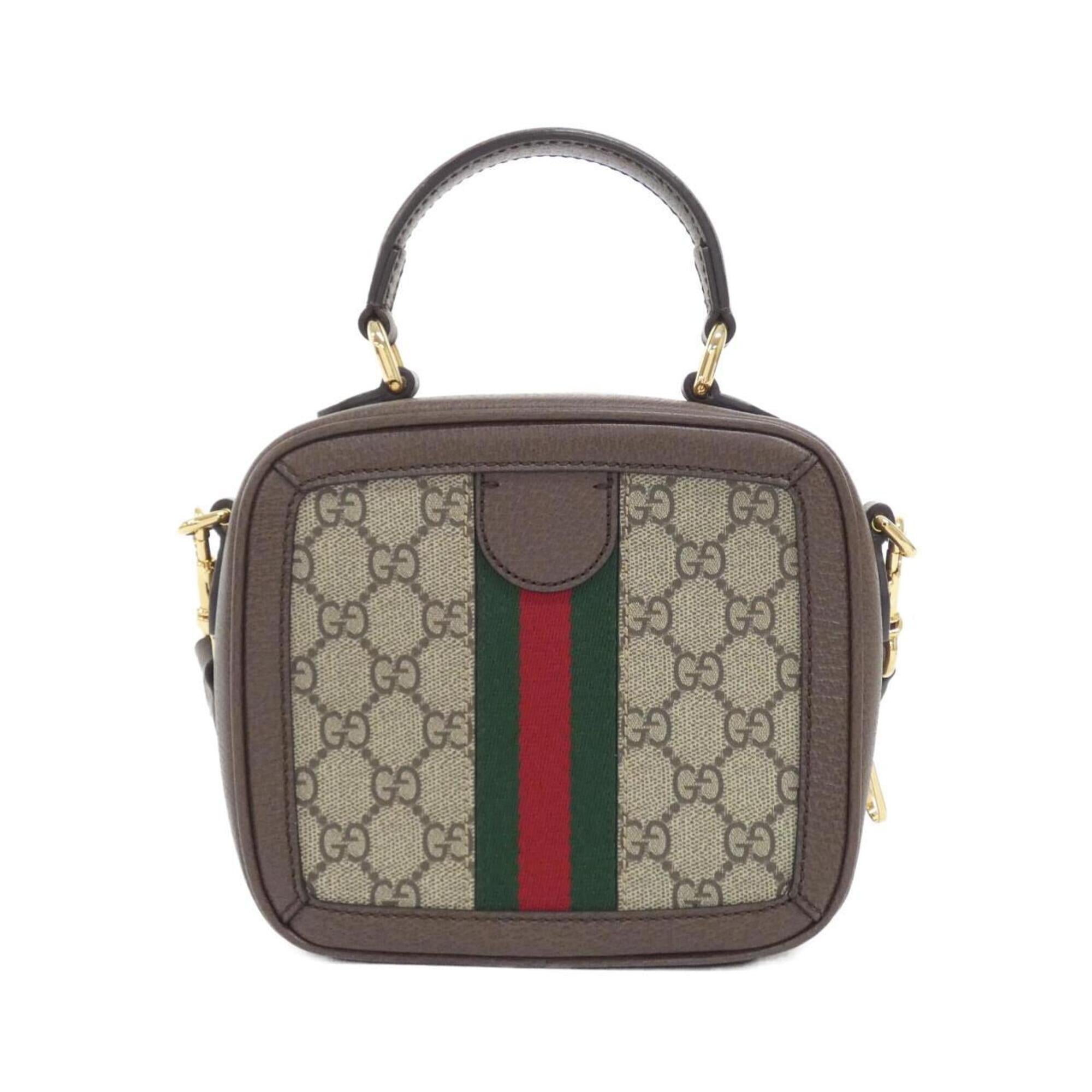 Gucci Ophidia Beige Brown Gg Supreme Leather Handbag (Pre-Owned)