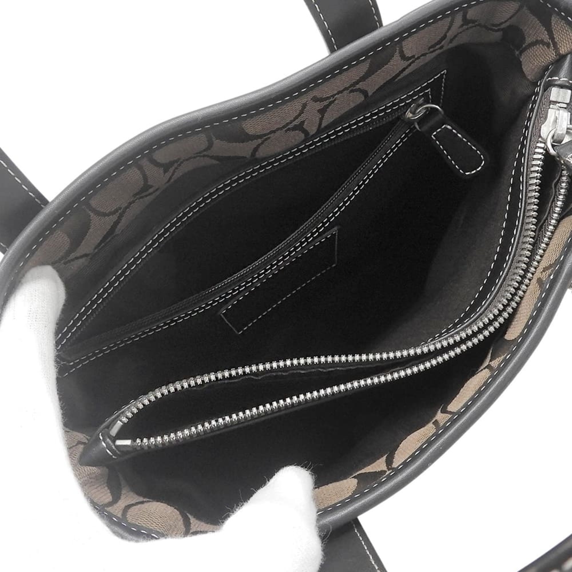 Coach Brown Canvas Leather Handbag (Pre-Owned)