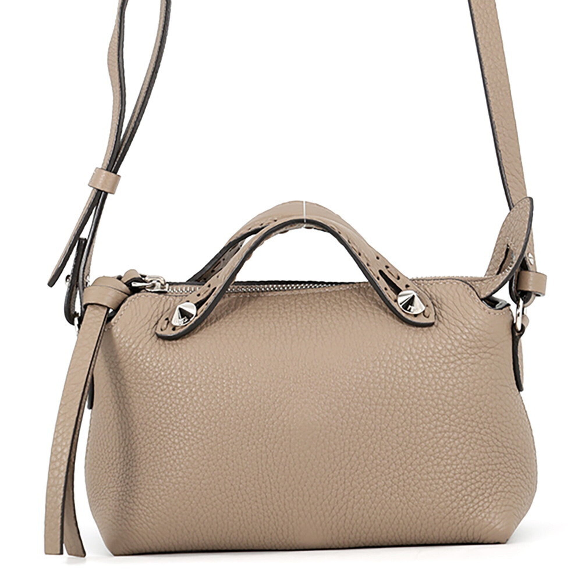 Fendi Selleria Gray Leather Handbag (Pre-Owned)