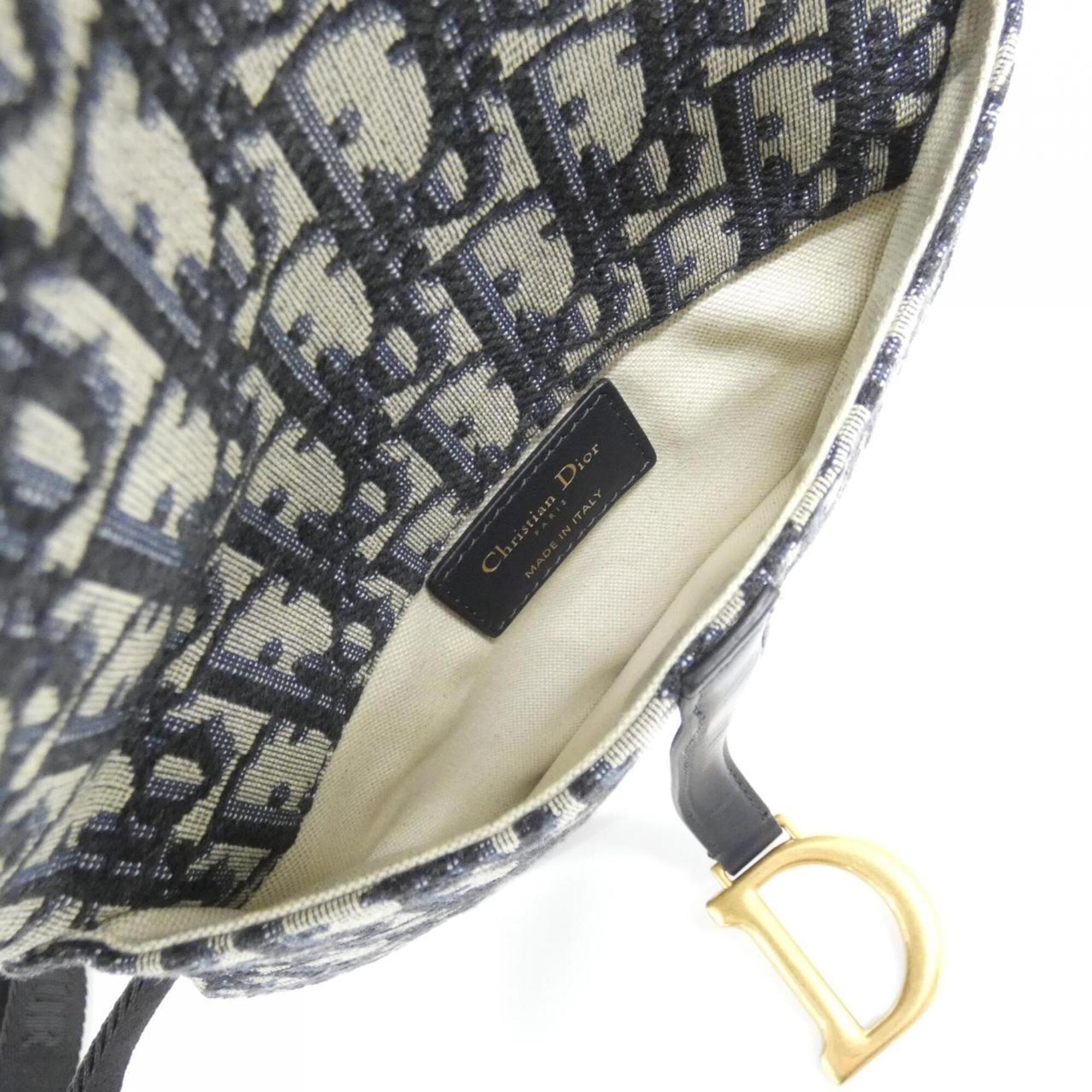 Christian Dior Blue Canvas Saddle Bag (Pre-Owned)