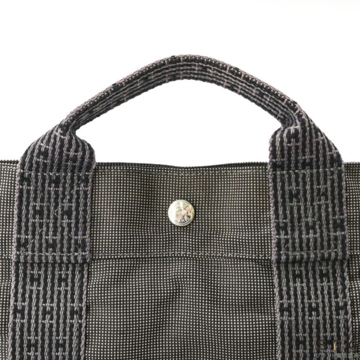 Hermes Her Line Gray Nylon Canvas Backpack (Pre-Owned)