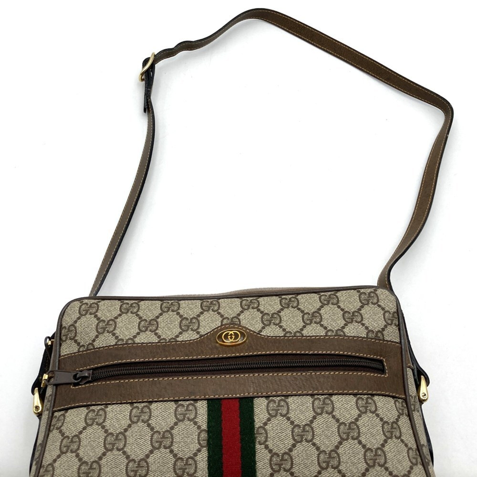 Gucci Brown Gg Supreme Canvas Pvc Shoulder Bag (Pre-Owned)