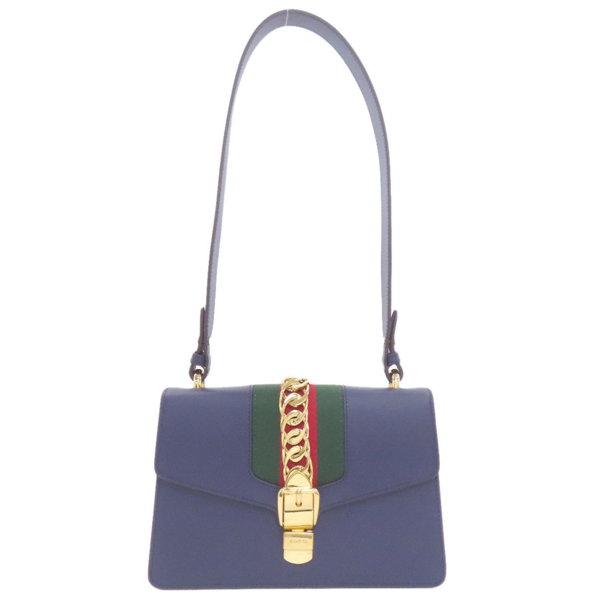 Gucci Navy Leather Shoulder Bag (Pre-Owned)