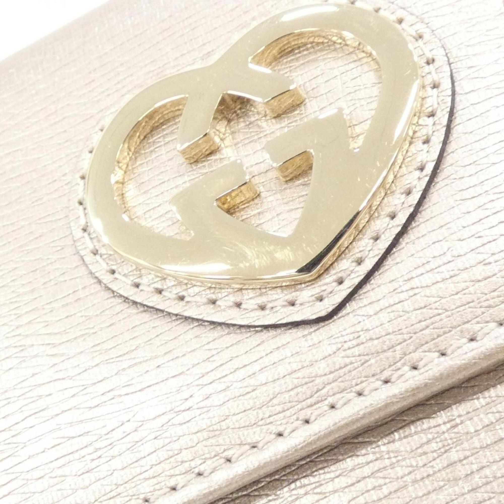Gucci Beige Leather Long Wallet (Bi-Fold) (Pre-Owned)